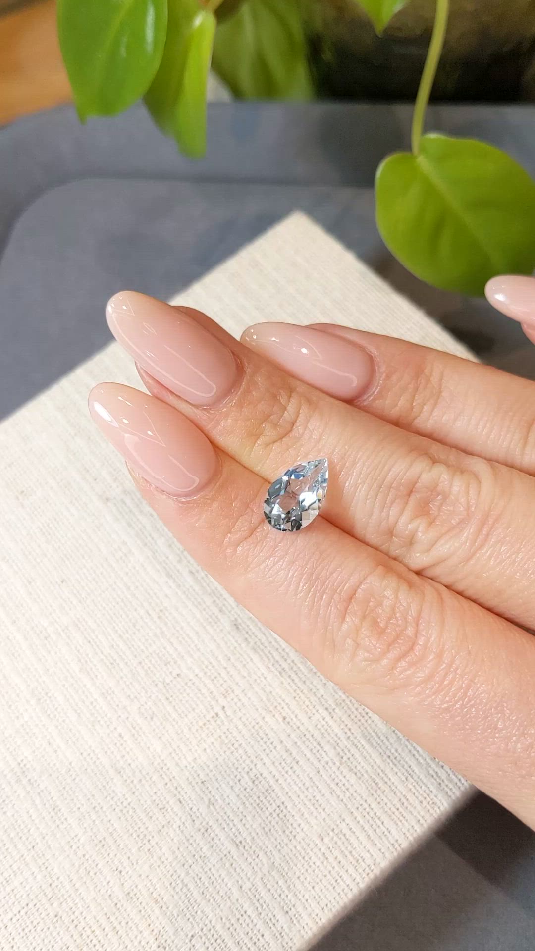 2.06 Ct. Blue Aquamarine from Madagascar Size Video