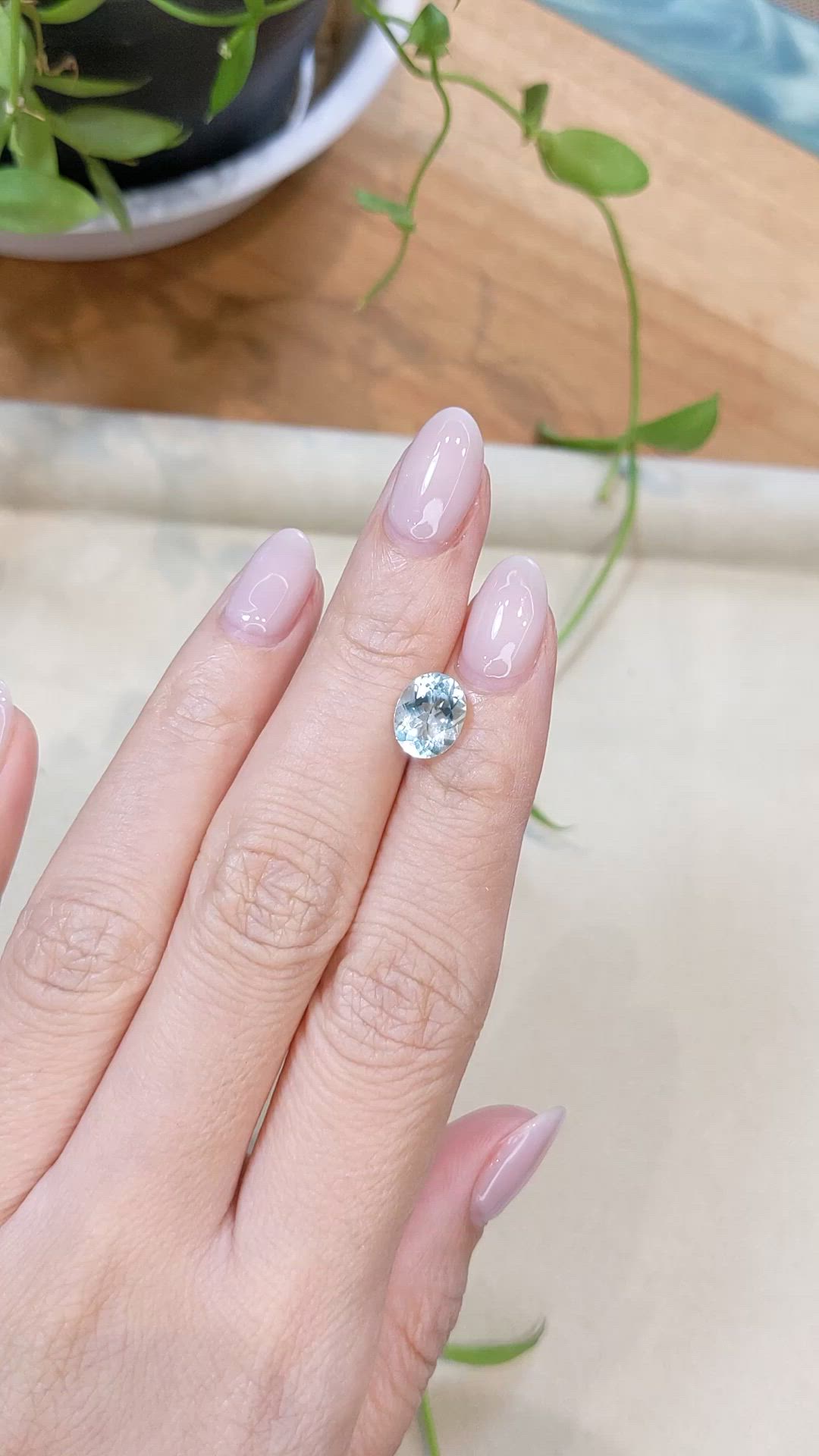 1.84 Ct. Greenish Blue Aquamarine from Madagascar Size Video