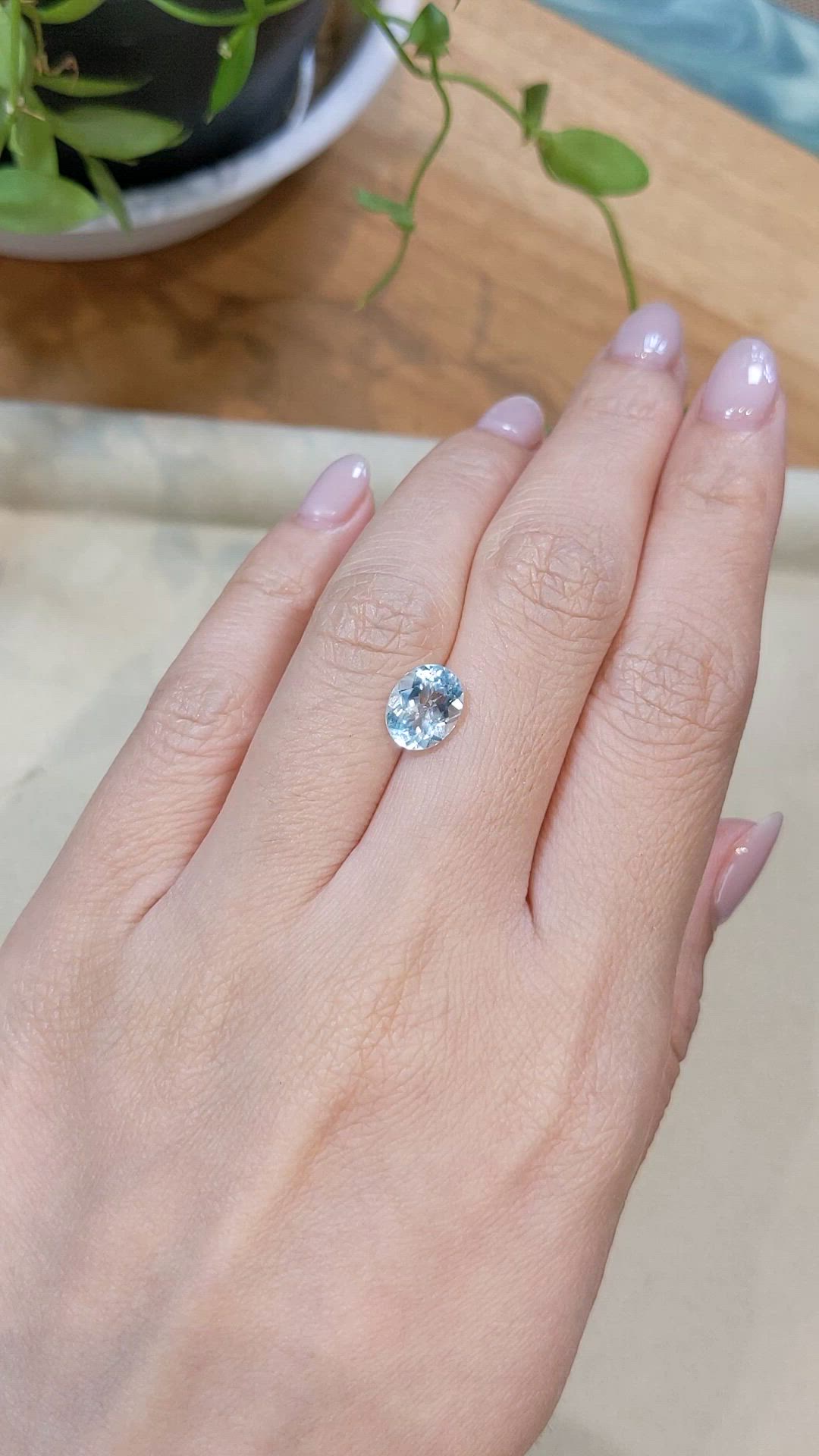 1.84 Ct. Greenish Blue Aquamarine from Madagascar Size Video