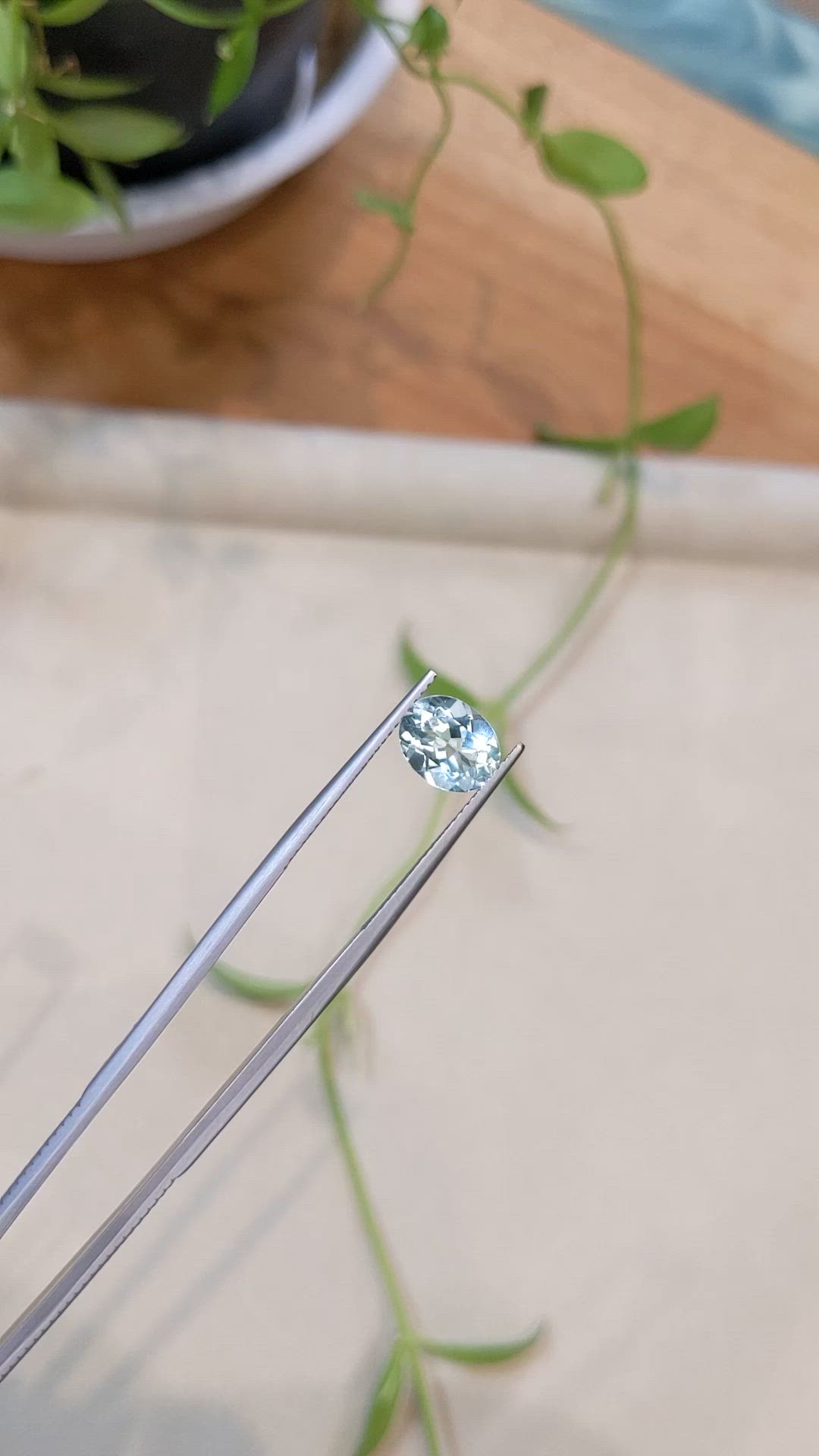 1.84 Ct. Greenish Blue Aquamarine from Madagascar Size Video