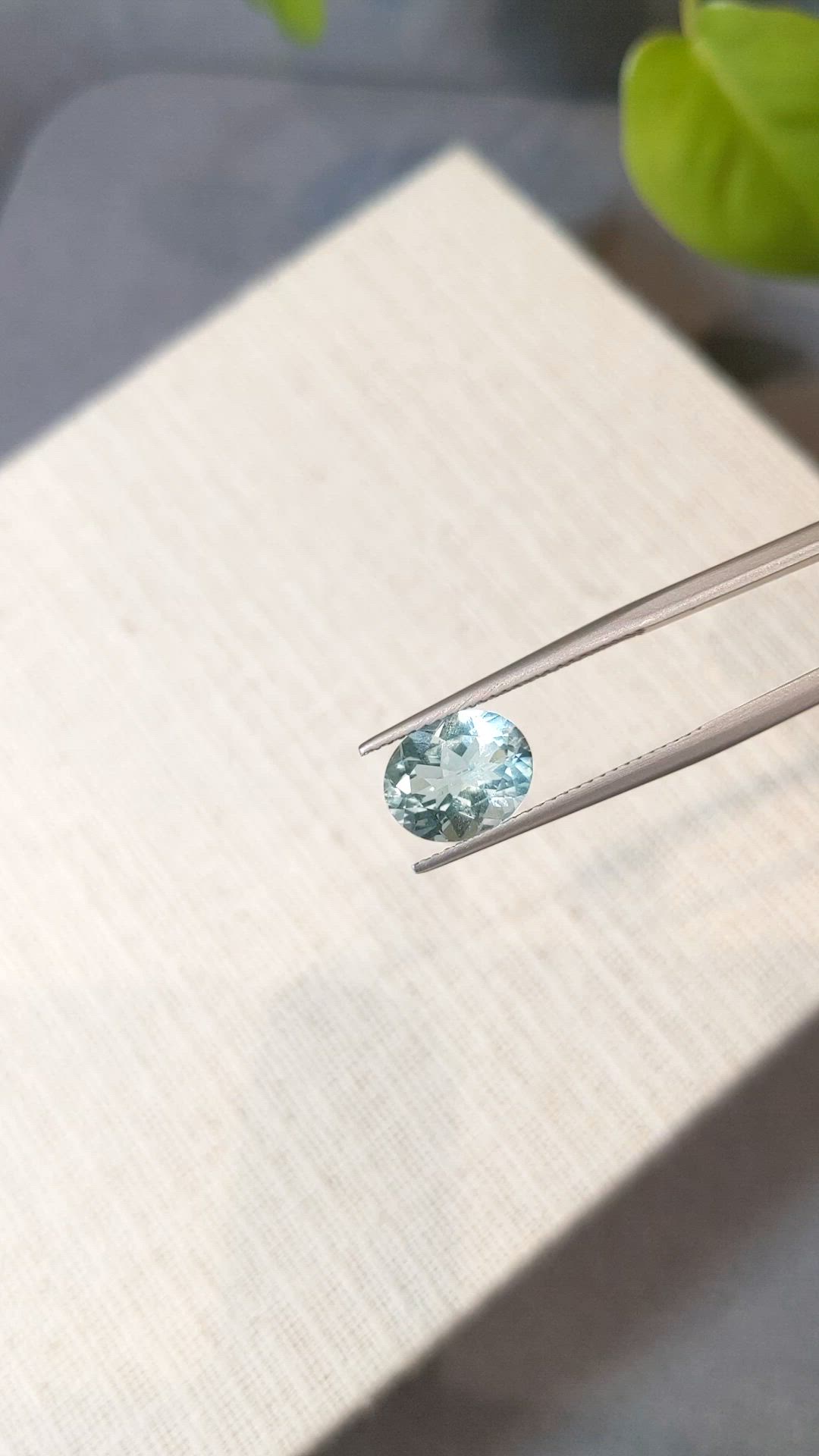 2.41 Ct. Greenish Blue Aquamarine from Madagascar Size Video