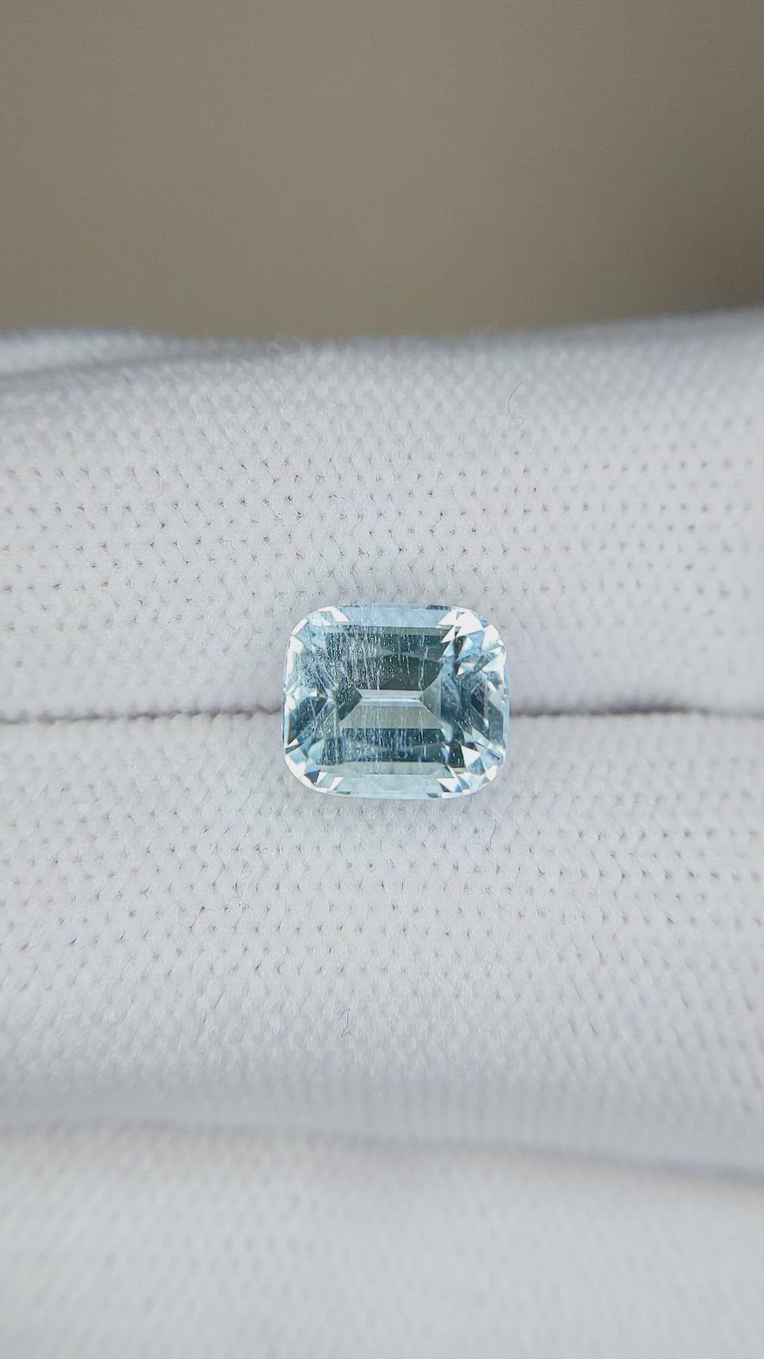 2.59 Ct. Greenish Blue Aquamarine from Madagascar Size Video