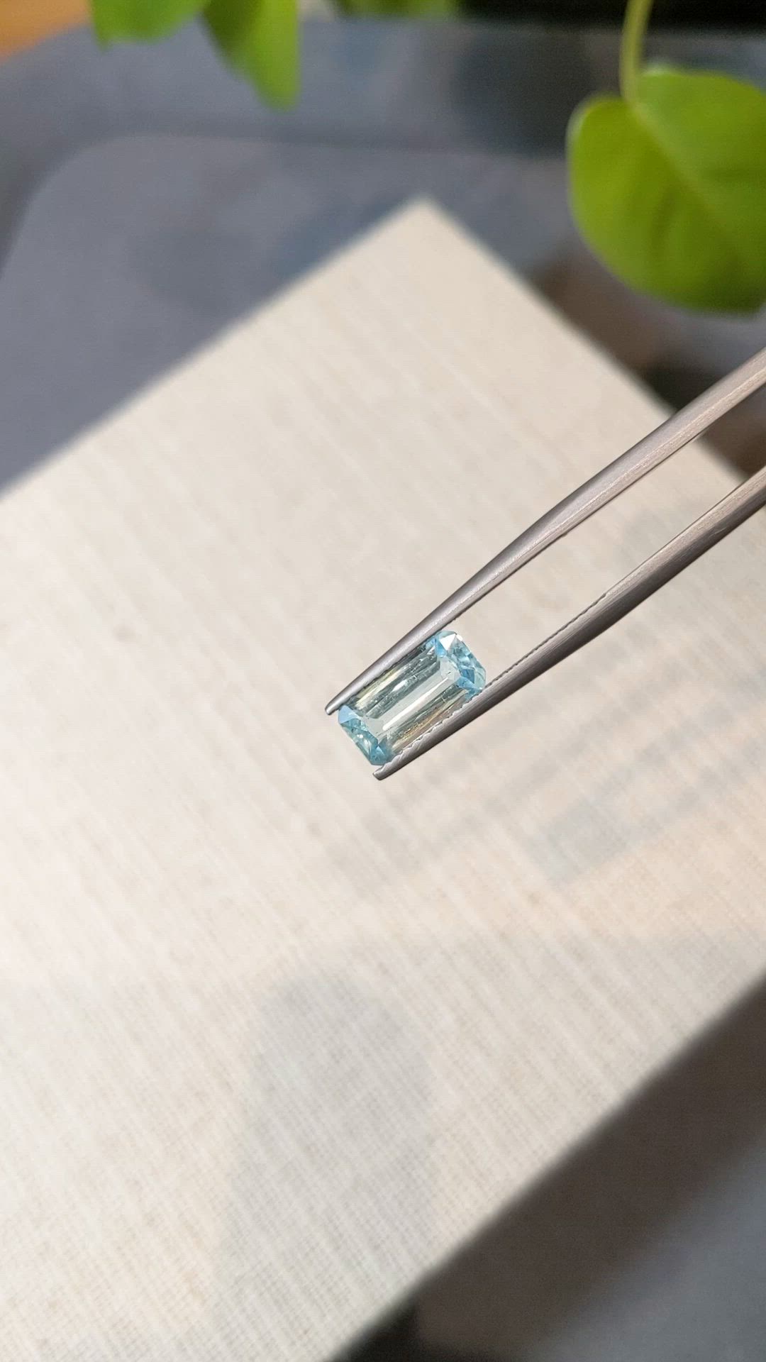 1.50 Ct. Greenish Blue Aquamarine from Madagascar Size Video