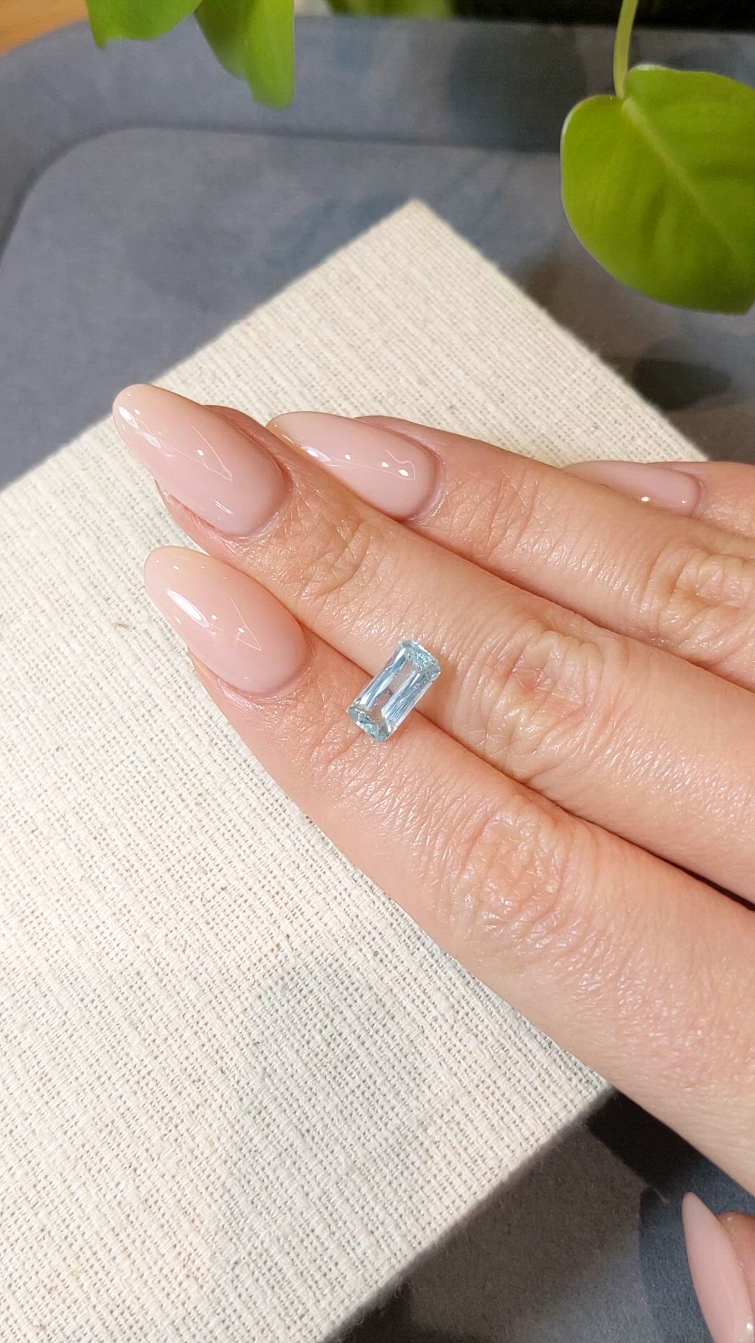 1.50 Ct. Greenish Blue Aquamarine from Madagascar Size Video