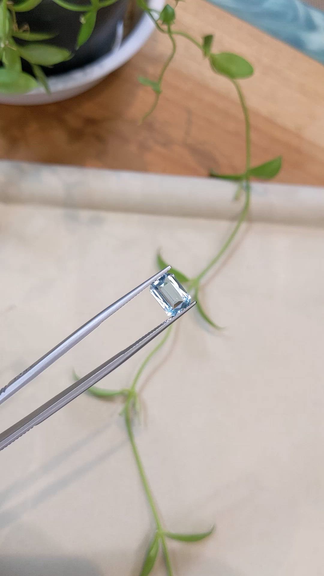 1.83 Ct. Bluish Green Aquamarine from Madagascar Size Video