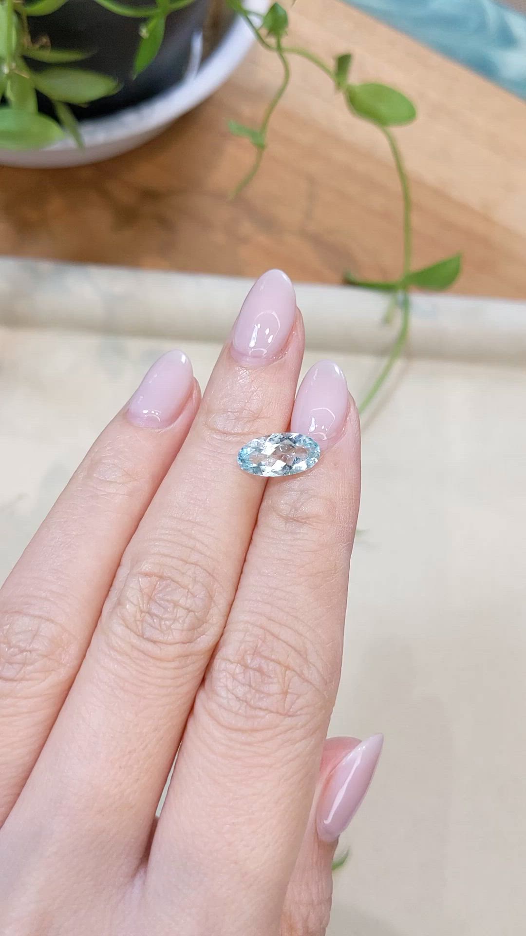 1.68 Ct. Blue Aquamarine from Madagascar Size Video