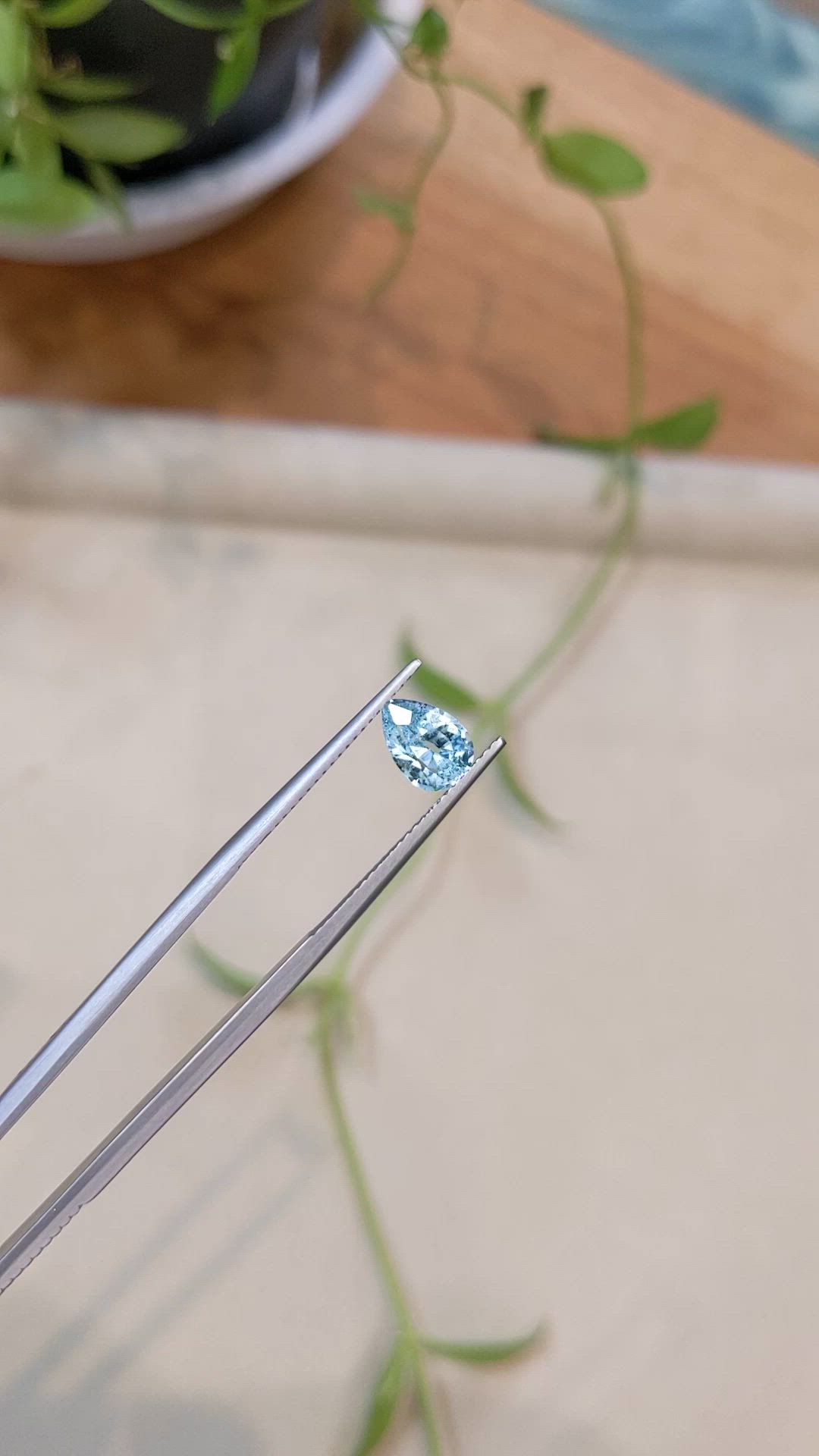 1.01 Ct. Blue Aquamarine from Madagascar Size Video