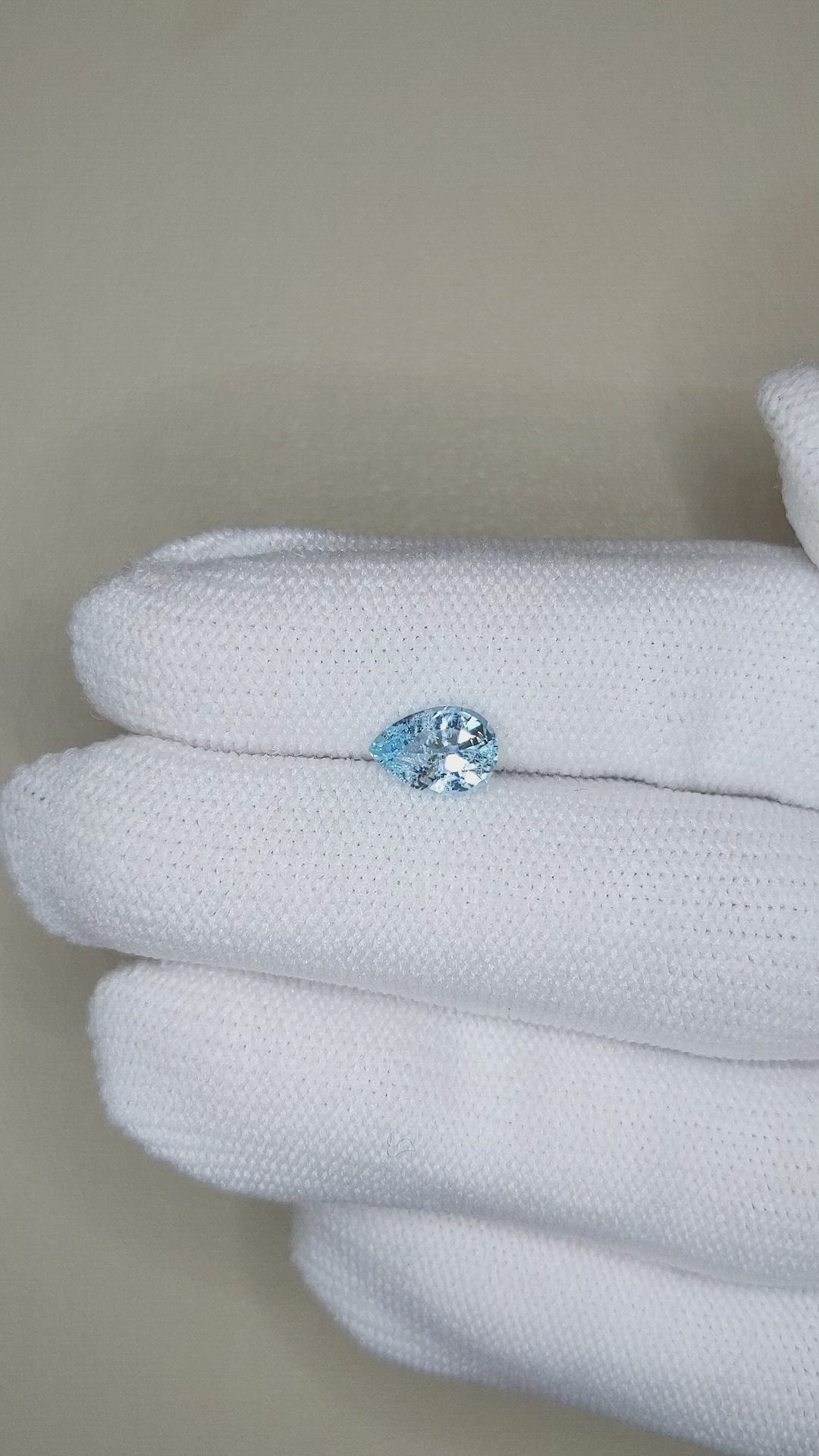 1.01 Ct. Blue Aquamarine from Madagascar Size Video