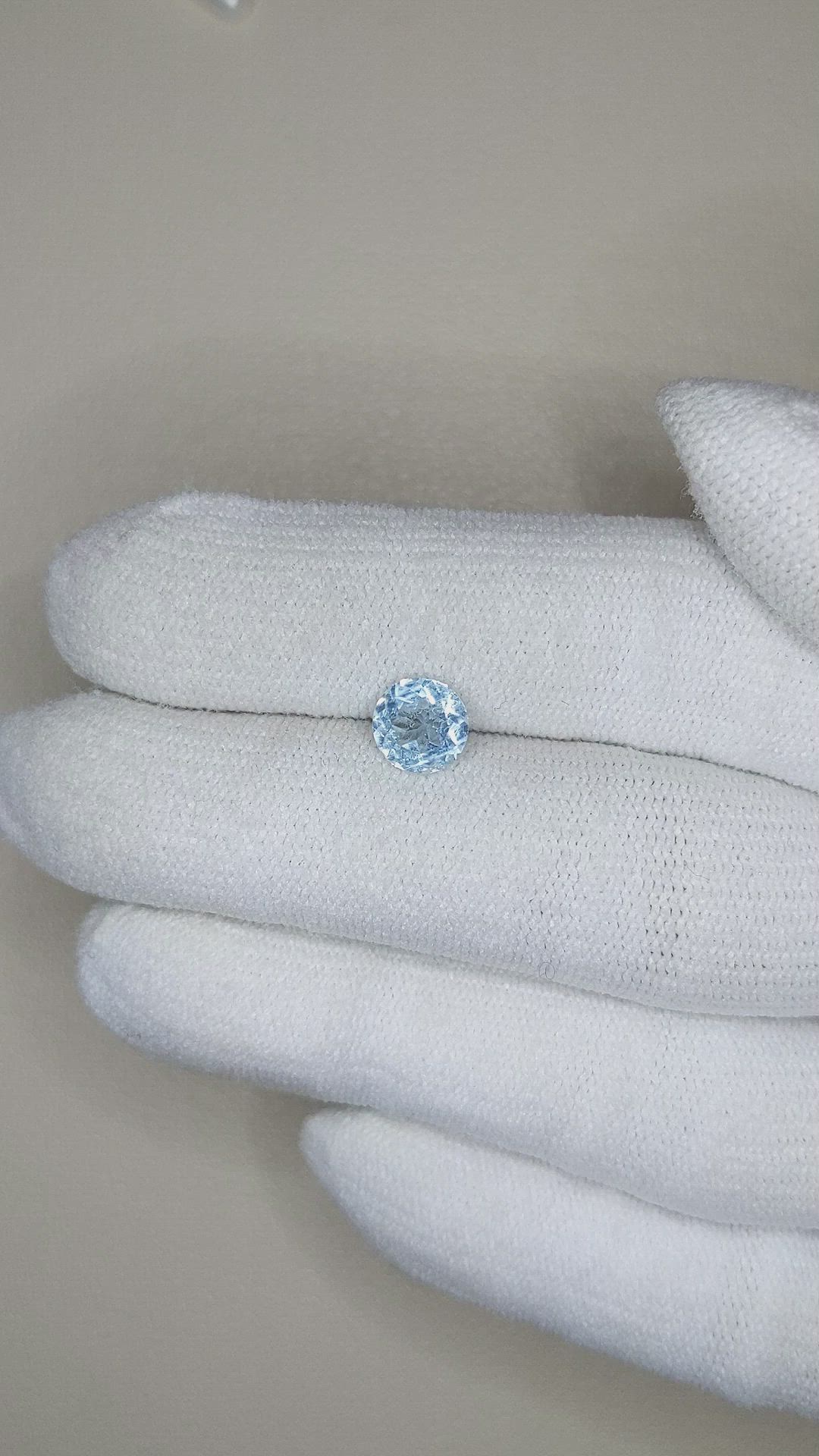 0.80 Ct. Blue Aquamarine from Madagascar Size Video