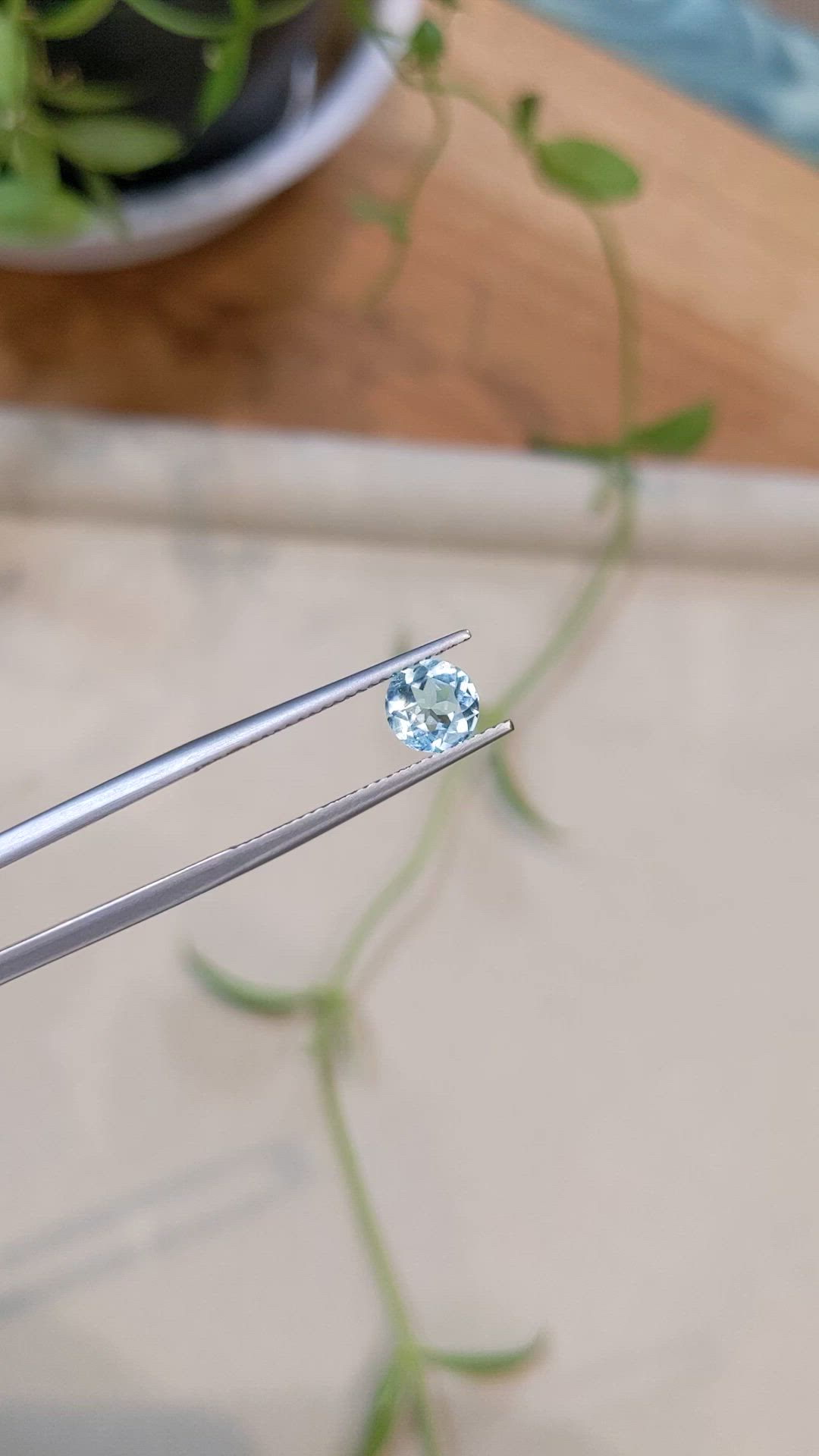 0.80 Ct. Blue Aquamarine from Madagascar Size Video