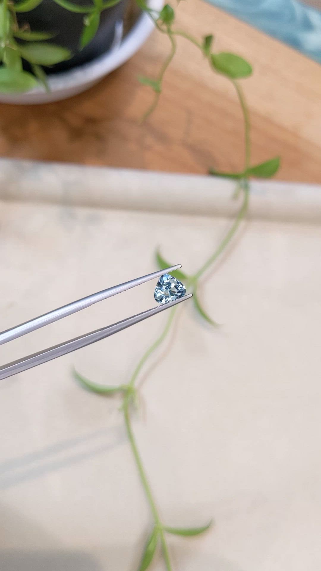 0.88 Ct. Blue Aquamarine from Madagascar Size Video