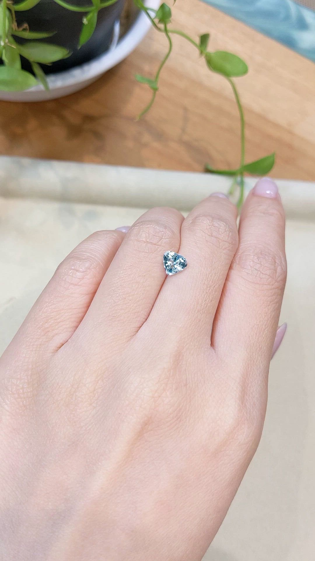 0.88 Ct. Blue Aquamarine from Madagascar Size Video