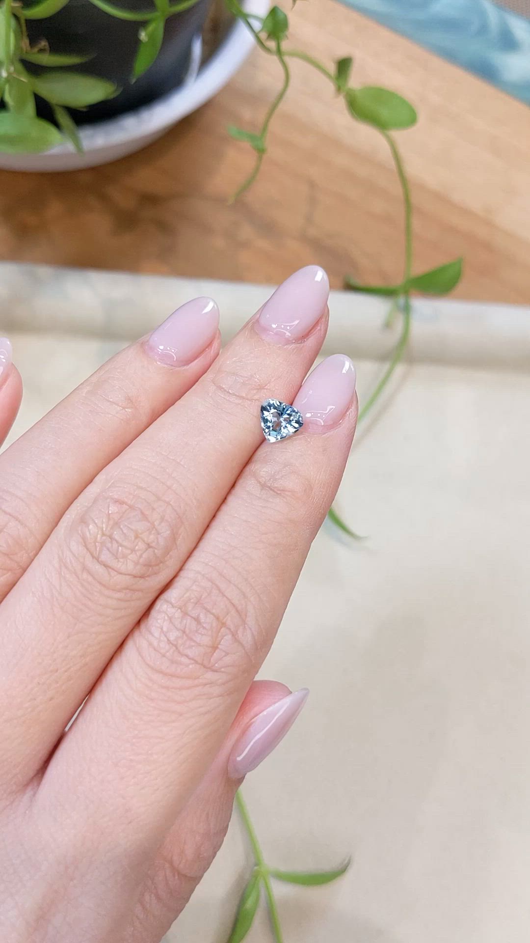 0.88 Ct. Blue Aquamarine from Madagascar Size Video