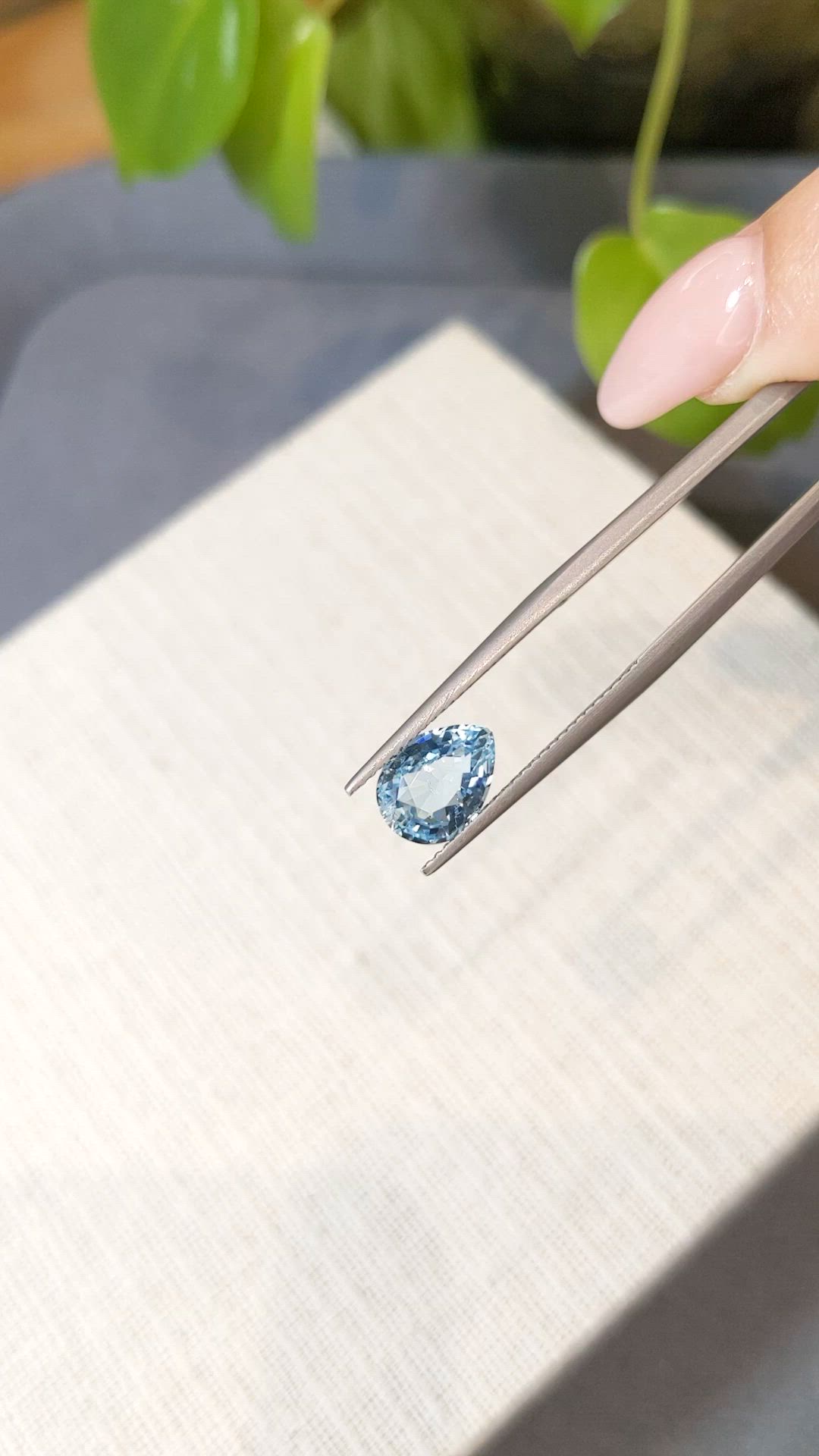 1.69 Ct. Blue Aquamarine from Madagascar Size Video