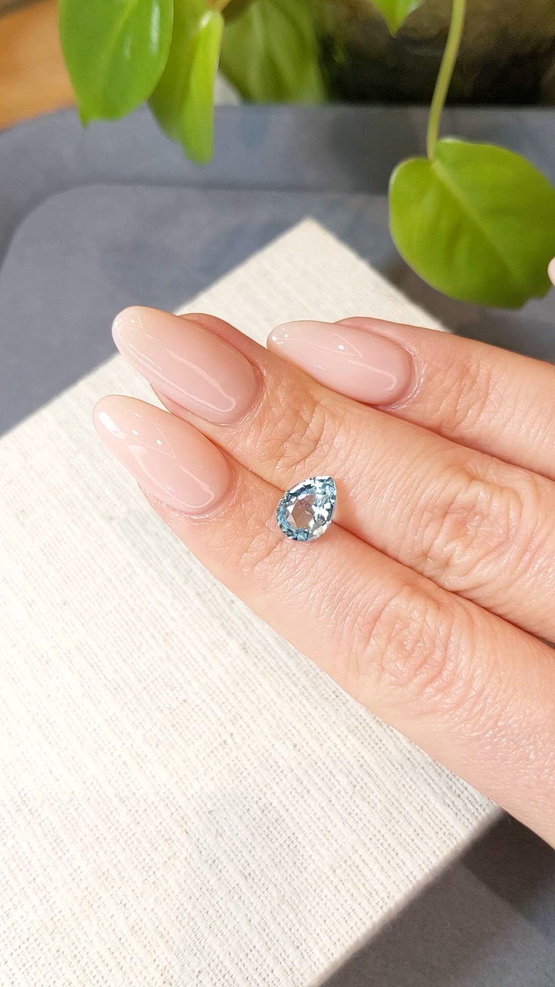 1.69 Ct. Blue Aquamarine from Madagascar Size Video