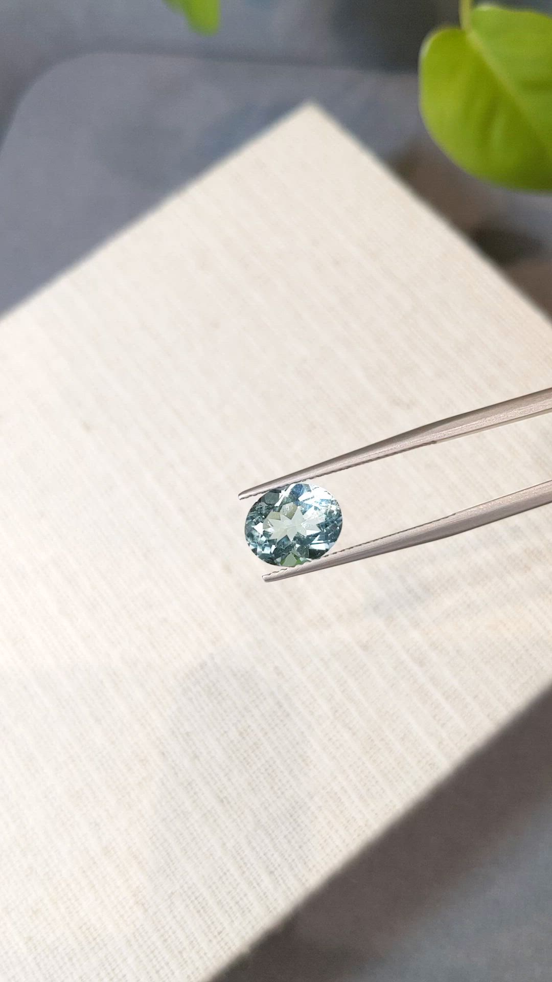 2.59 Ct. Greenish Blue Aquamarine from Madagascar Size Video