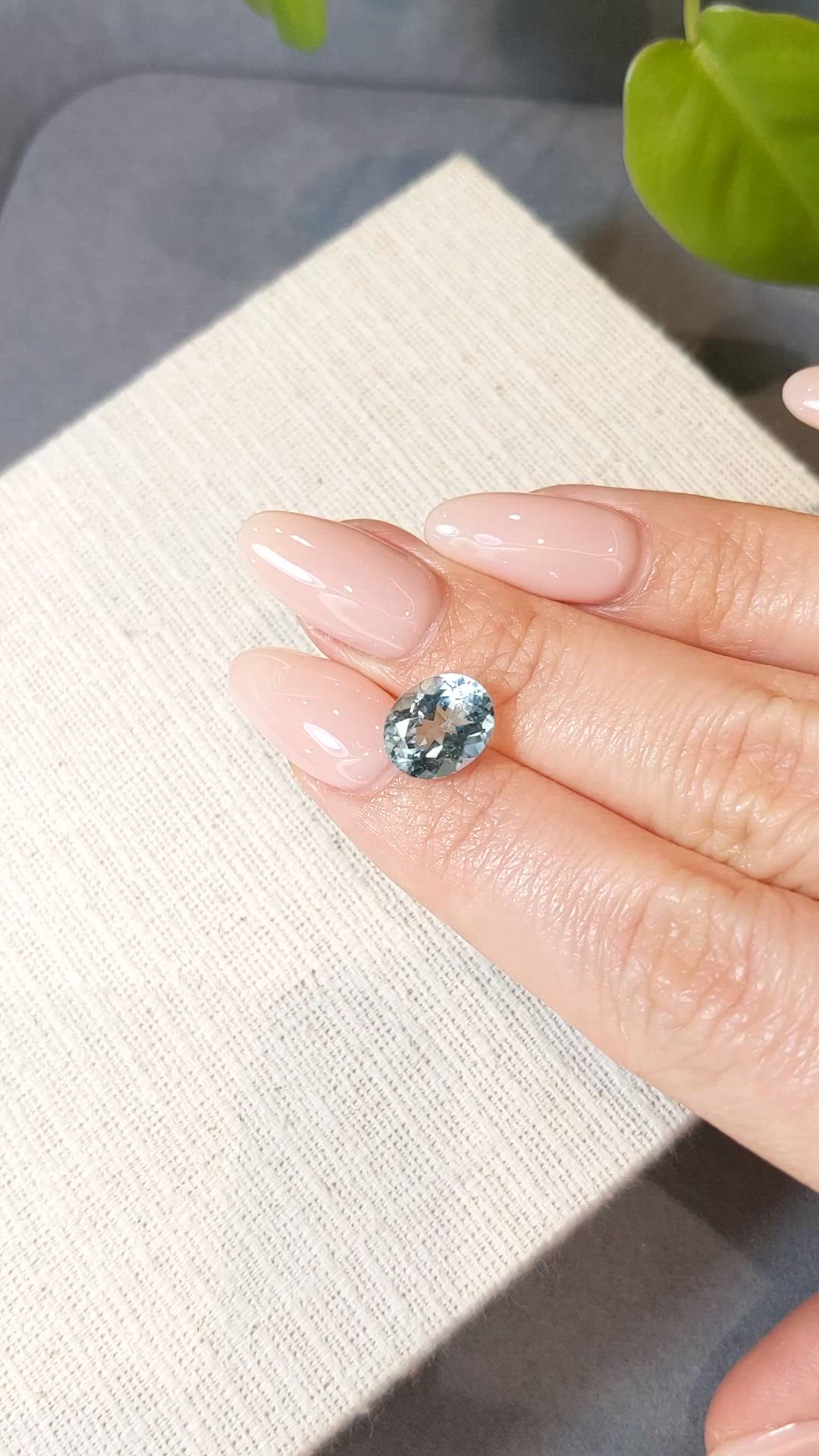 2.59 Ct. Greenish Blue Aquamarine from Madagascar Size Video