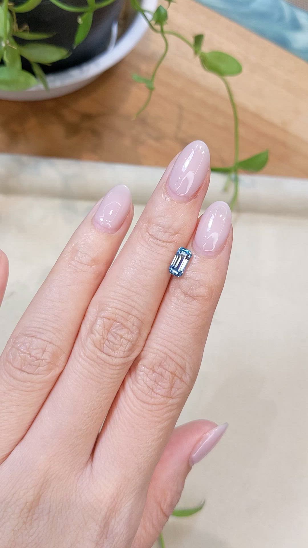 0.95 Ct. Blue Aquamarine from Madagascar Size Video