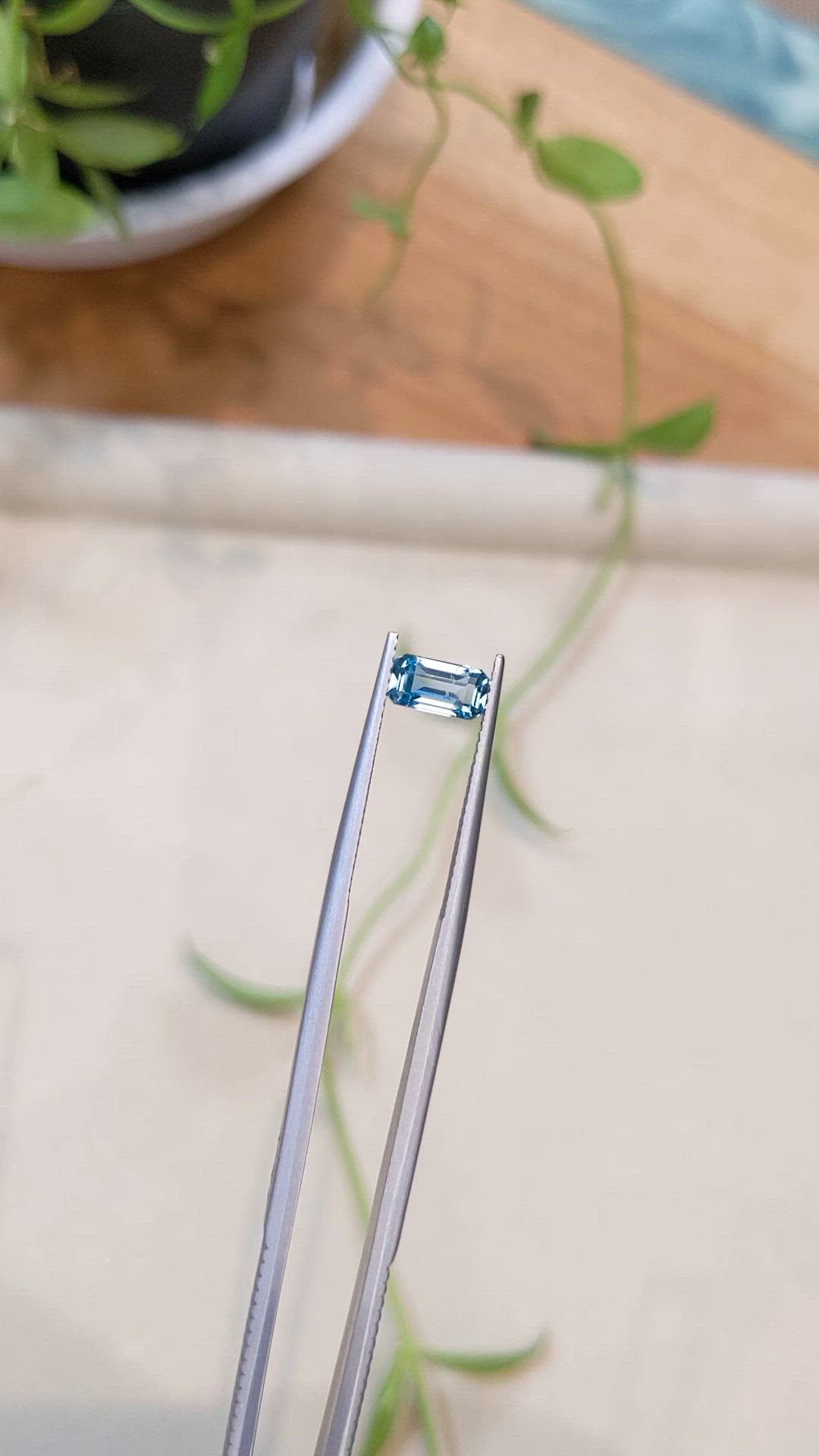 0.95 Ct. Blue Aquamarine from Madagascar Size Video