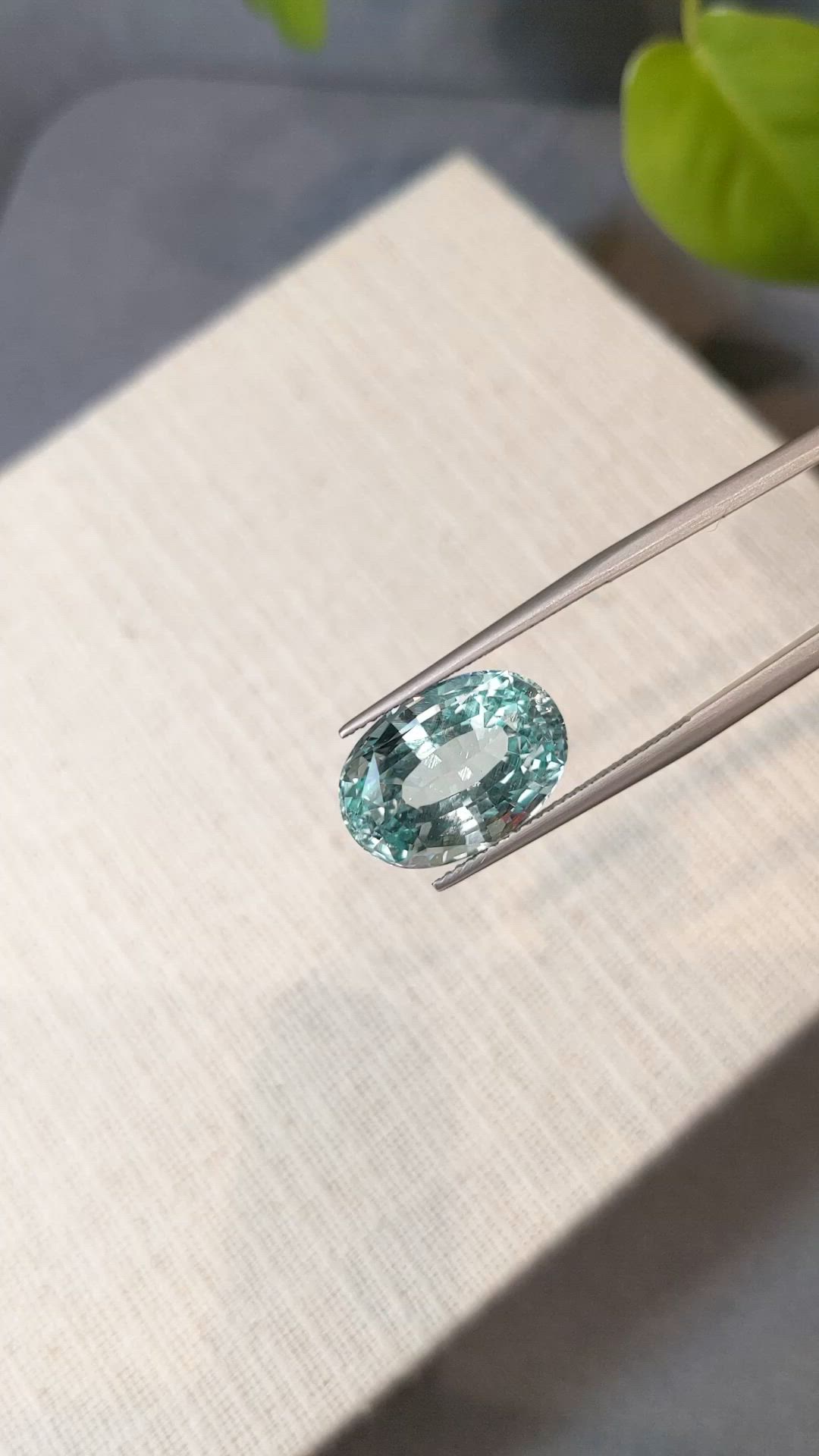 9.93 Ct. Bluish Green Beryl from Madagascar Size Video