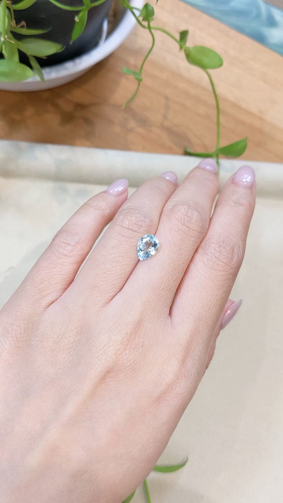 1.62 Ct. Blue Aquamarine from Madagascar Size Video