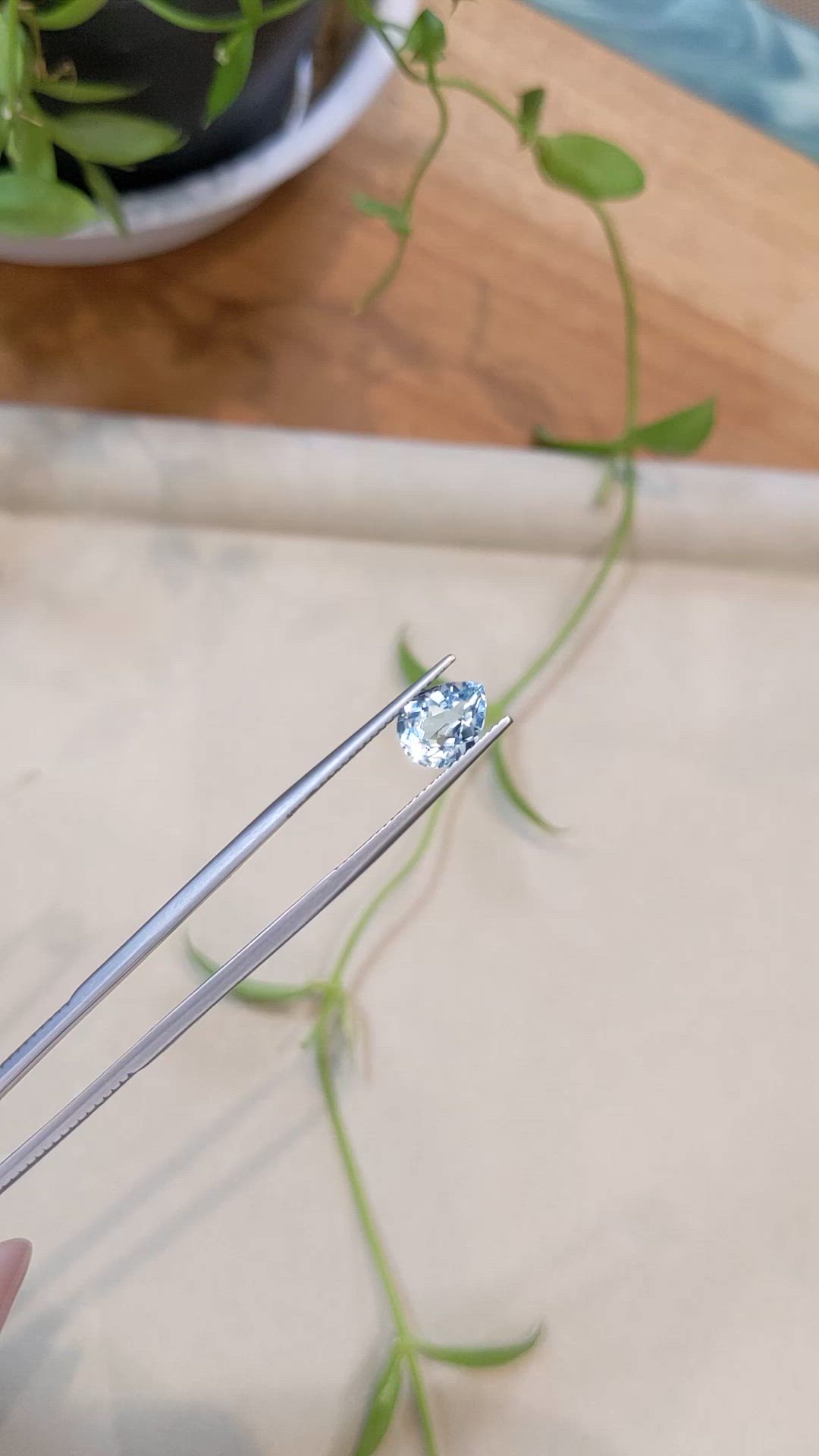 1.62 Ct. Blue Aquamarine from Madagascar Size Video