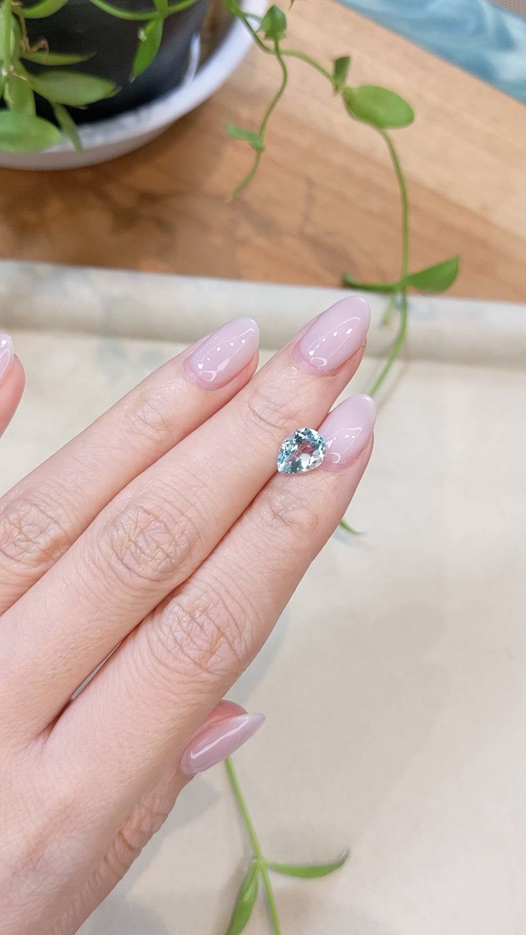 1.62 Ct. Blue Aquamarine from Madagascar Size Video