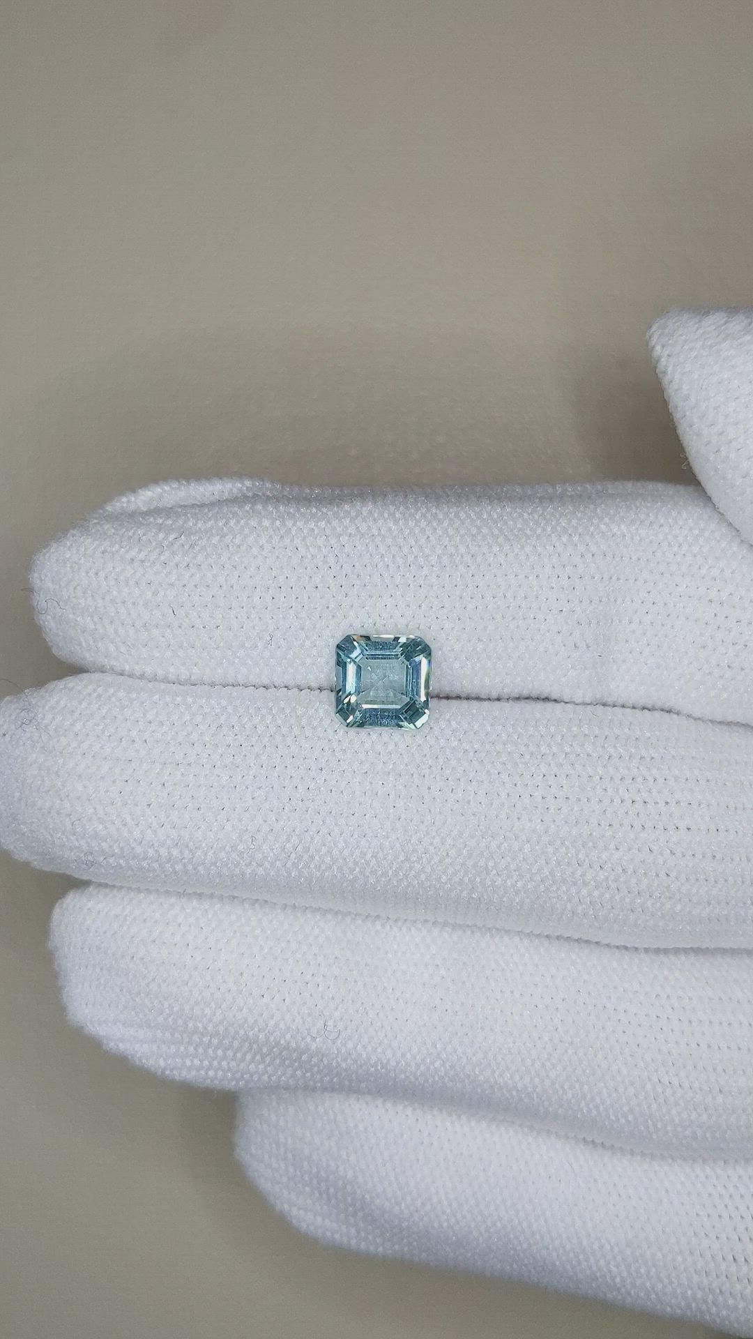1.16 Ct. Greenish Blue Aquamarine from Madagascar Size Video