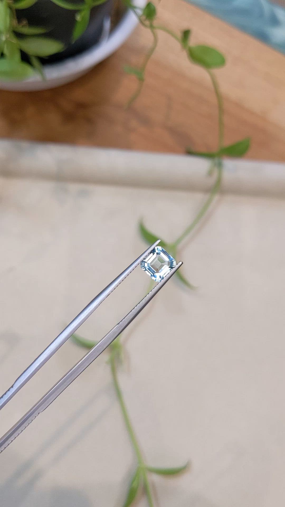 1.16 Ct. Greenish Blue Aquamarine from Madagascar Size Video