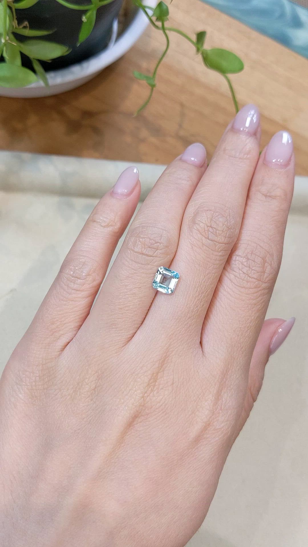 1.16 Ct. Greenish Blue Aquamarine from Madagascar Size Video