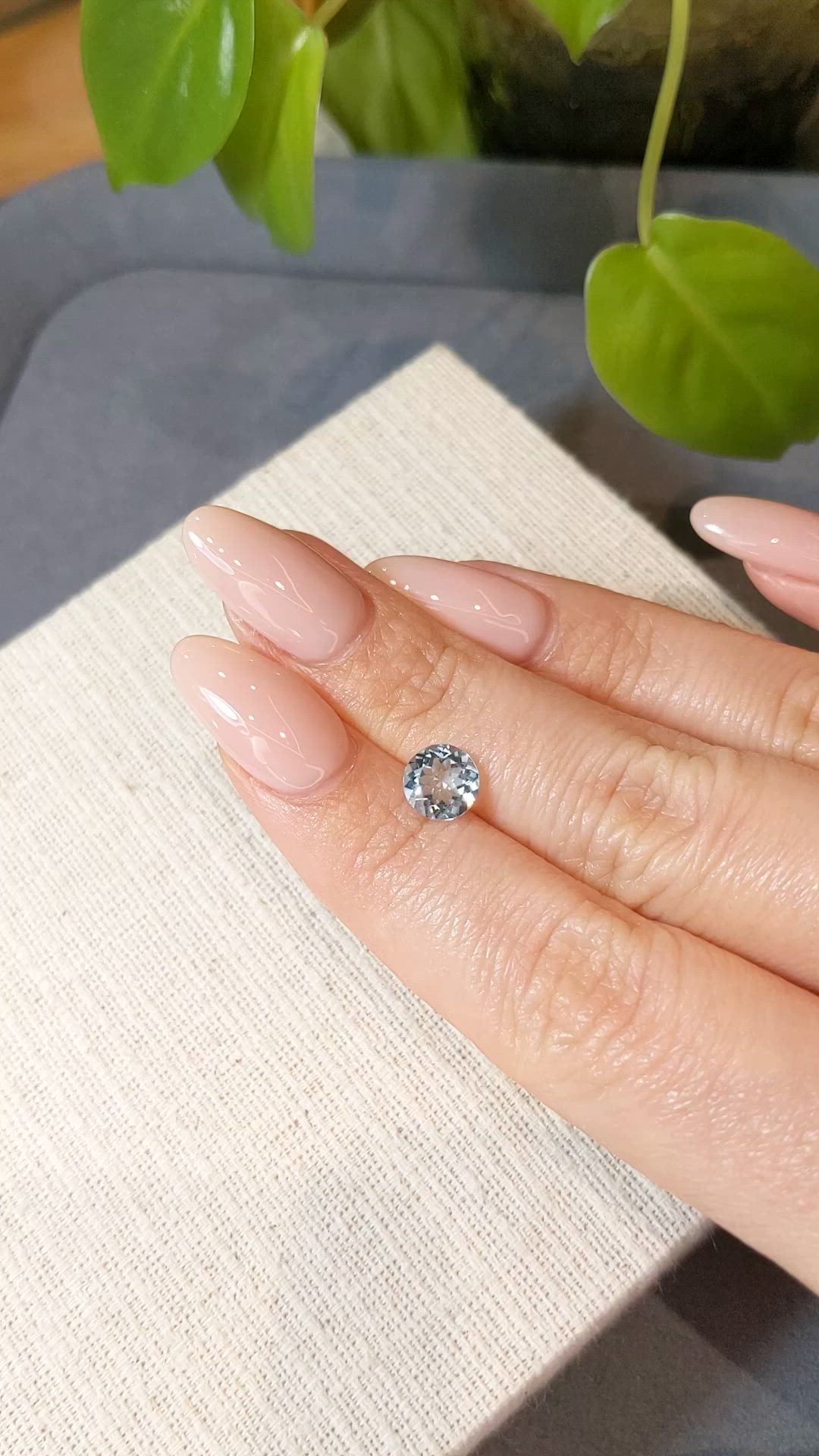 1.12 Ct. Blue Aquamarine from Madagascar Size Video