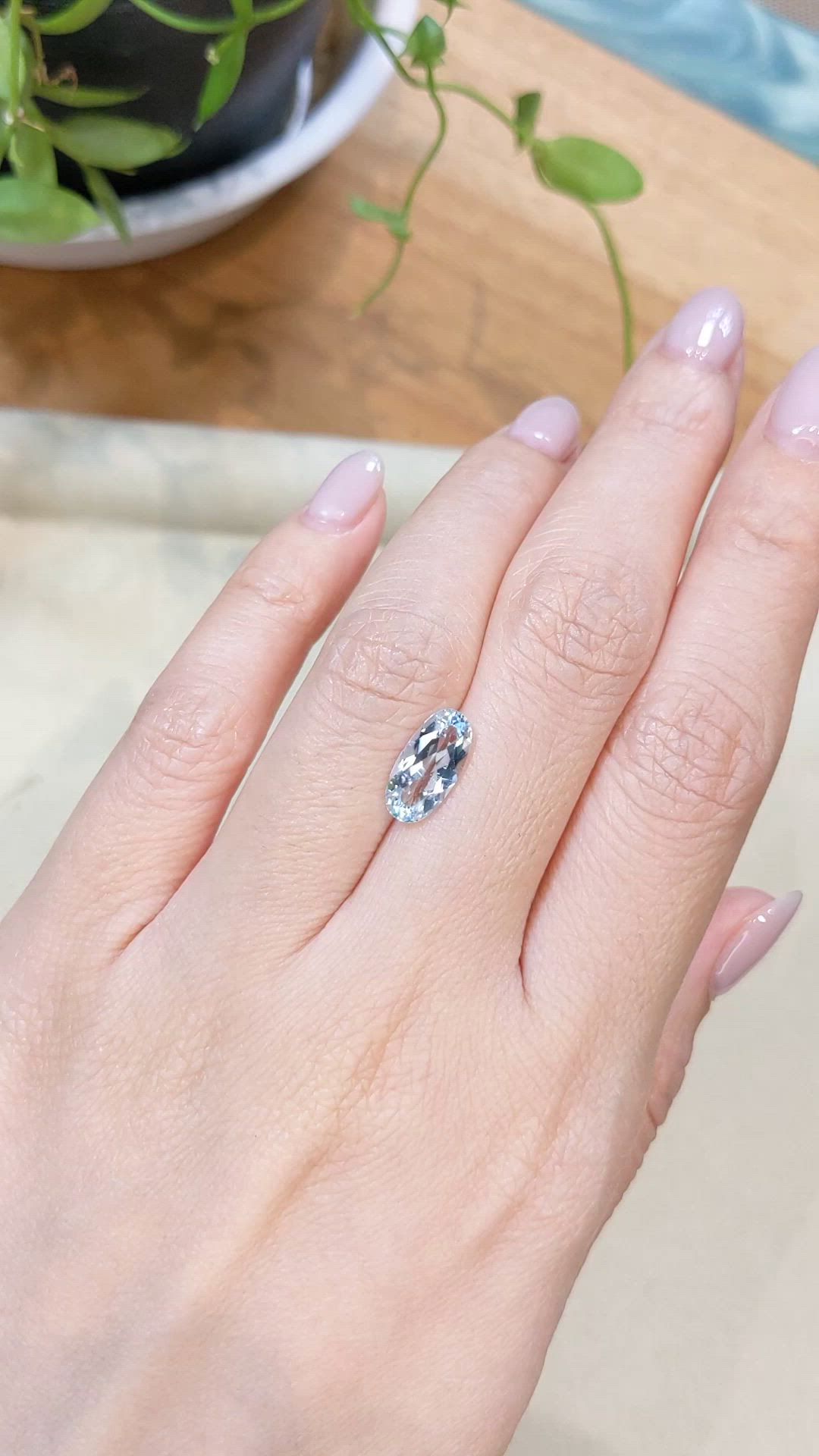 1.78 Ct. Blue Aquamarine from Madagascar Size Video