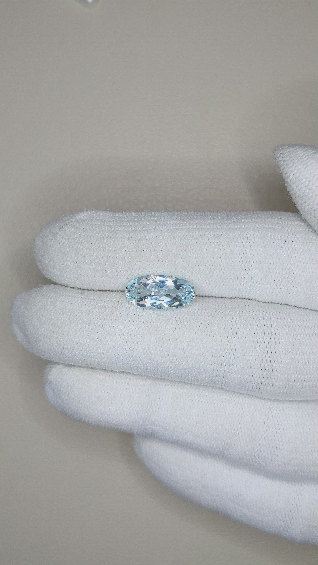 1.78 Ct. Blue Aquamarine from Madagascar Size Video