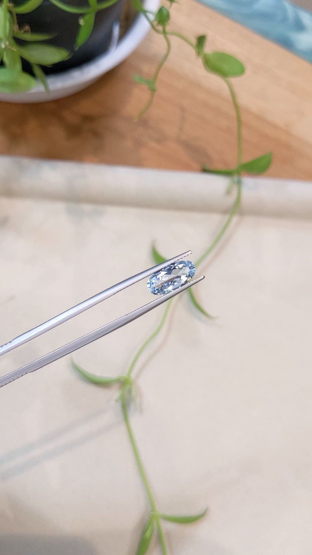 1.78 Ct. Blue Aquamarine from Madagascar Size Video