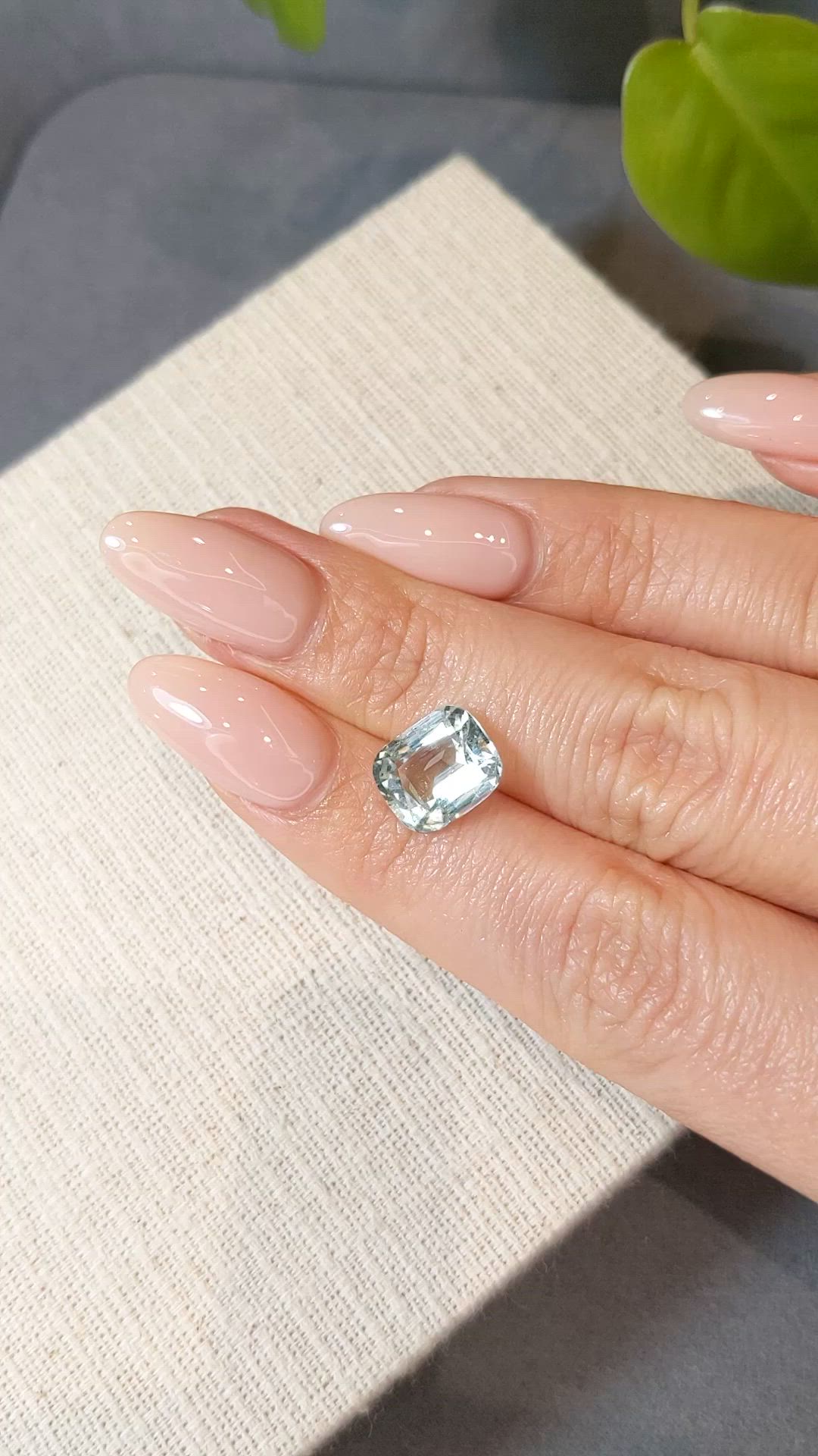 3.49 Ct. Bluish Green Beryl from Madagascar Size Video