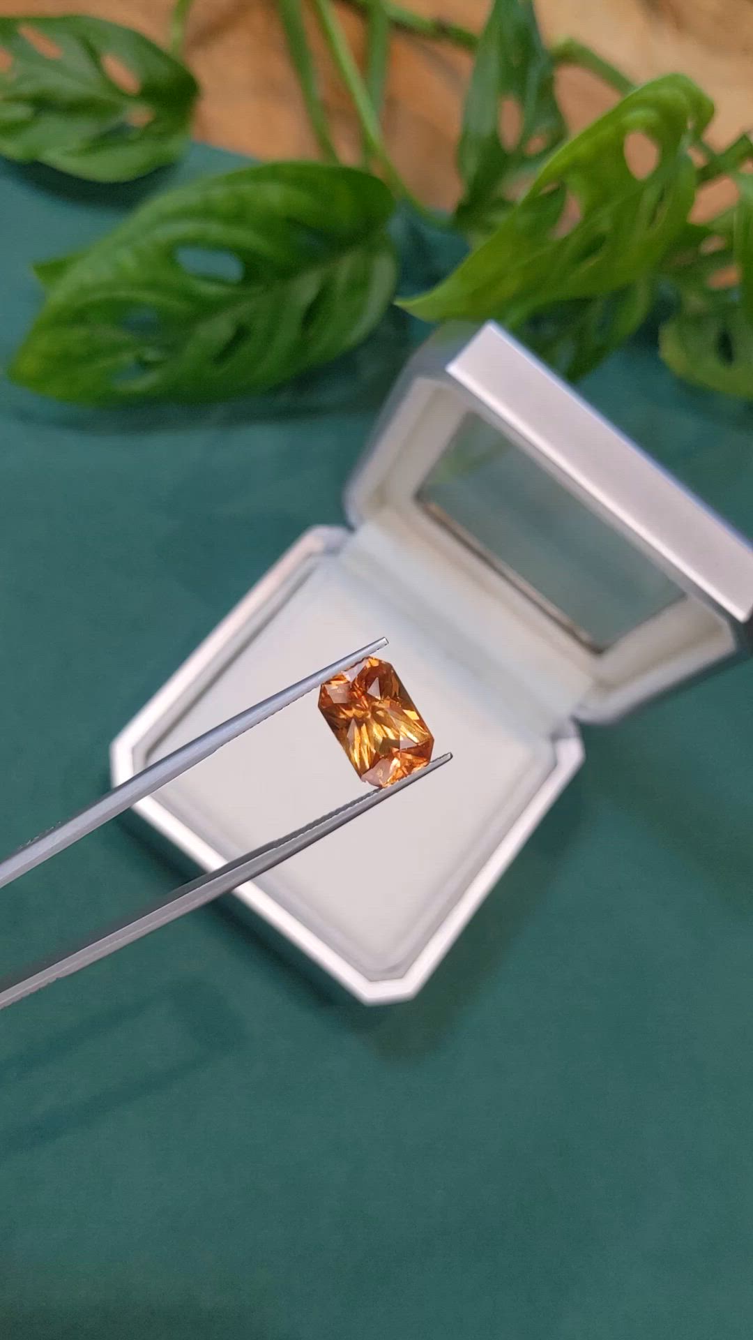 6.68 Ct. Golden Brown Garnet from Madagascar Size Video