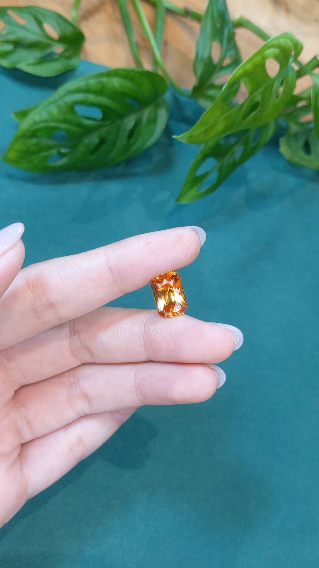 6.68 Ct. Golden Brown Garnet from Madagascar Size Video