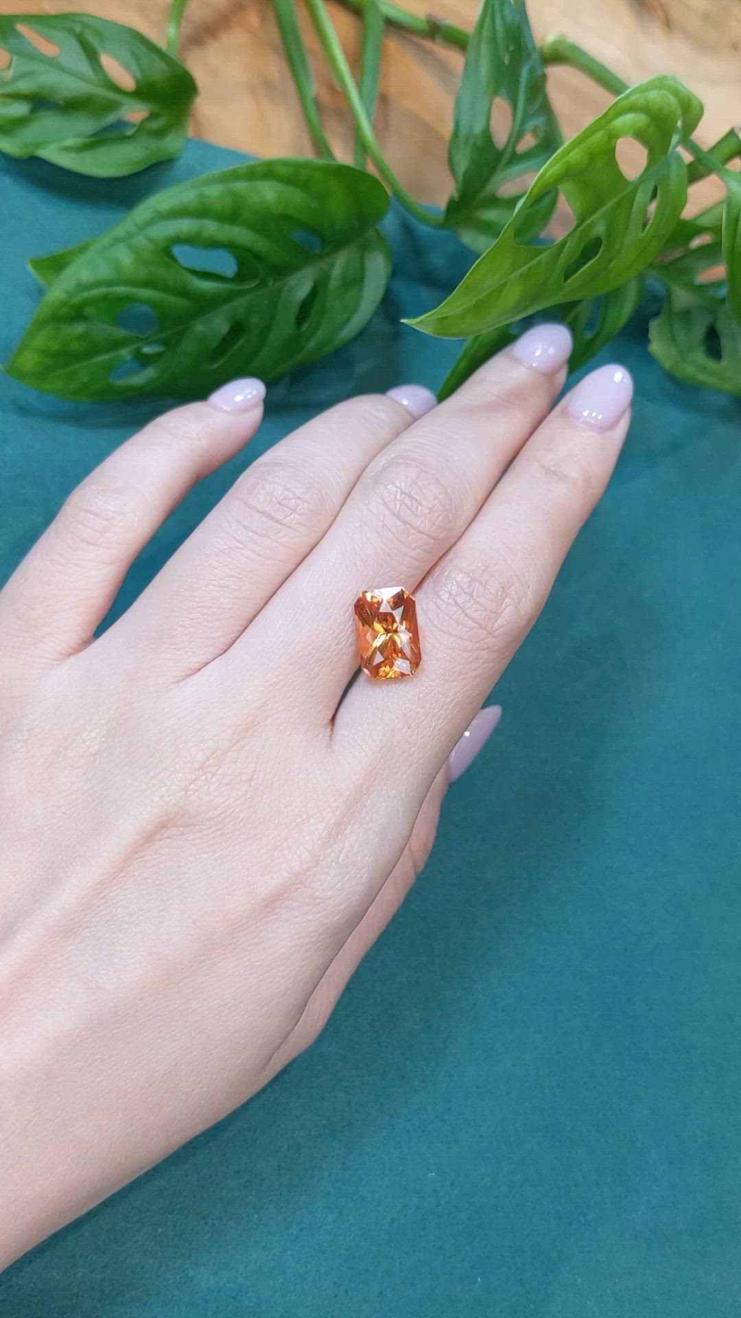 6.68 Ct. Golden Brown Garnet from Madagascar Size Video