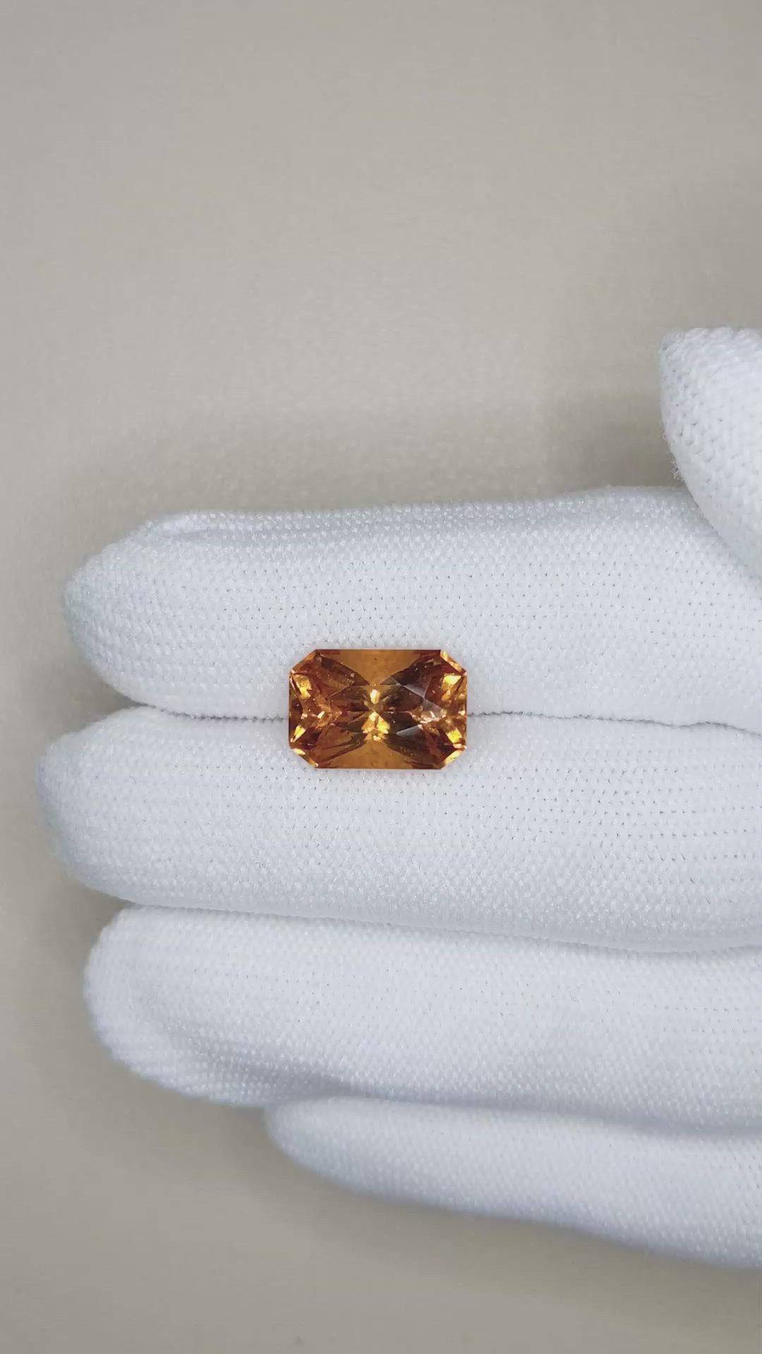 6.68 Ct. Golden Brown Garnet from Madagascar Size Video