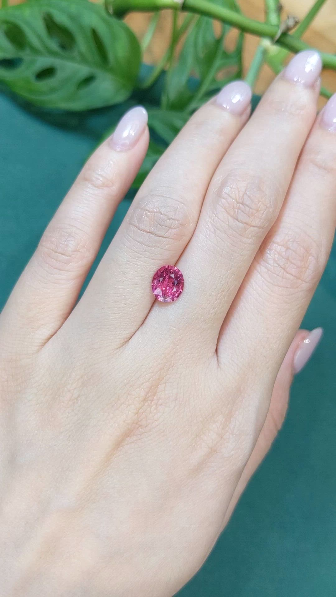 1.46 Ct. Pink Tourmaline from Madagascar Size Video