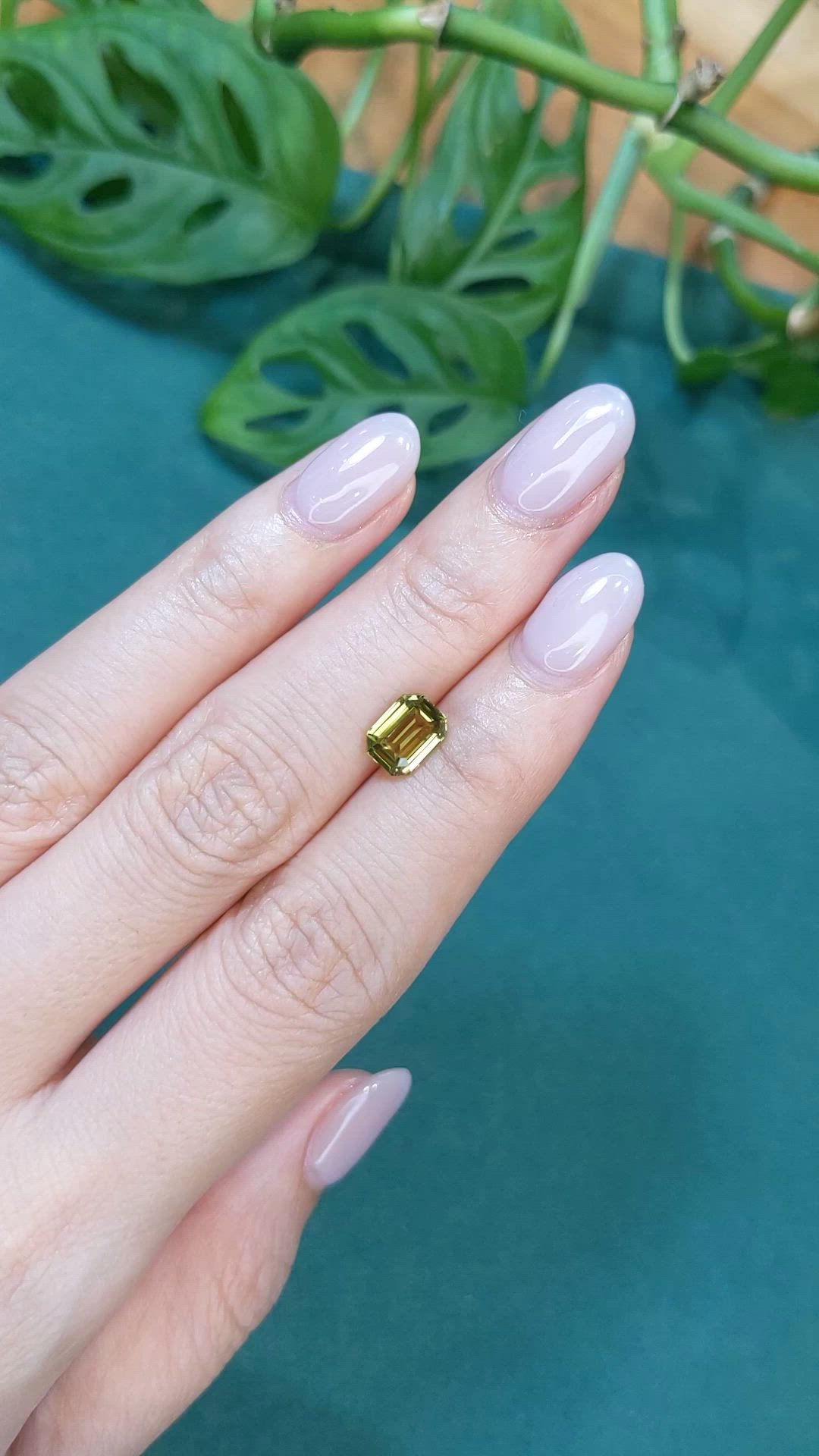 1.75 Ct. Yellowish Green Chrysoberyl from Madagascar Size Video