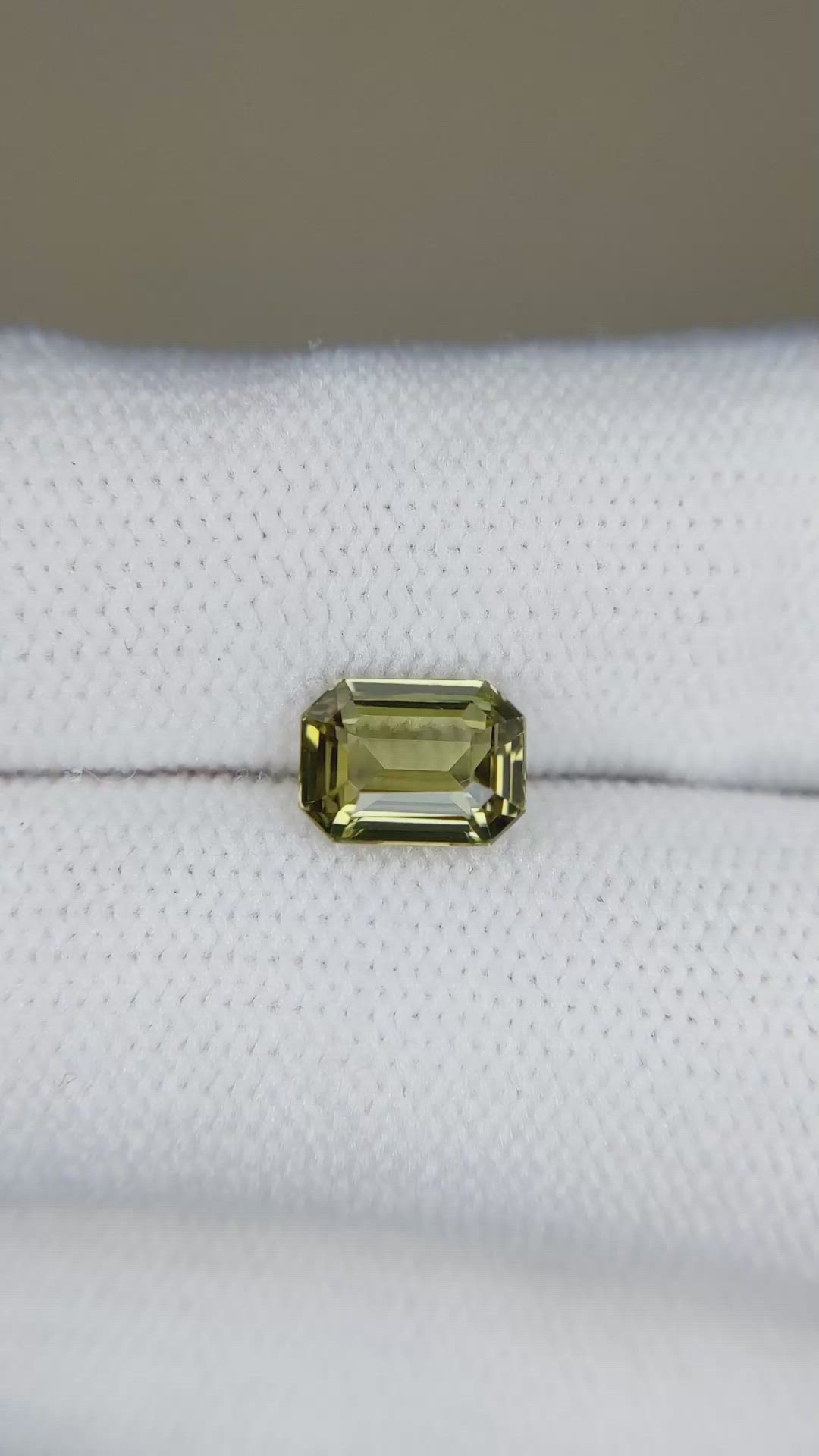 1.75 Ct. Yellowish Green Chrysoberyl from Madagascar Size Video