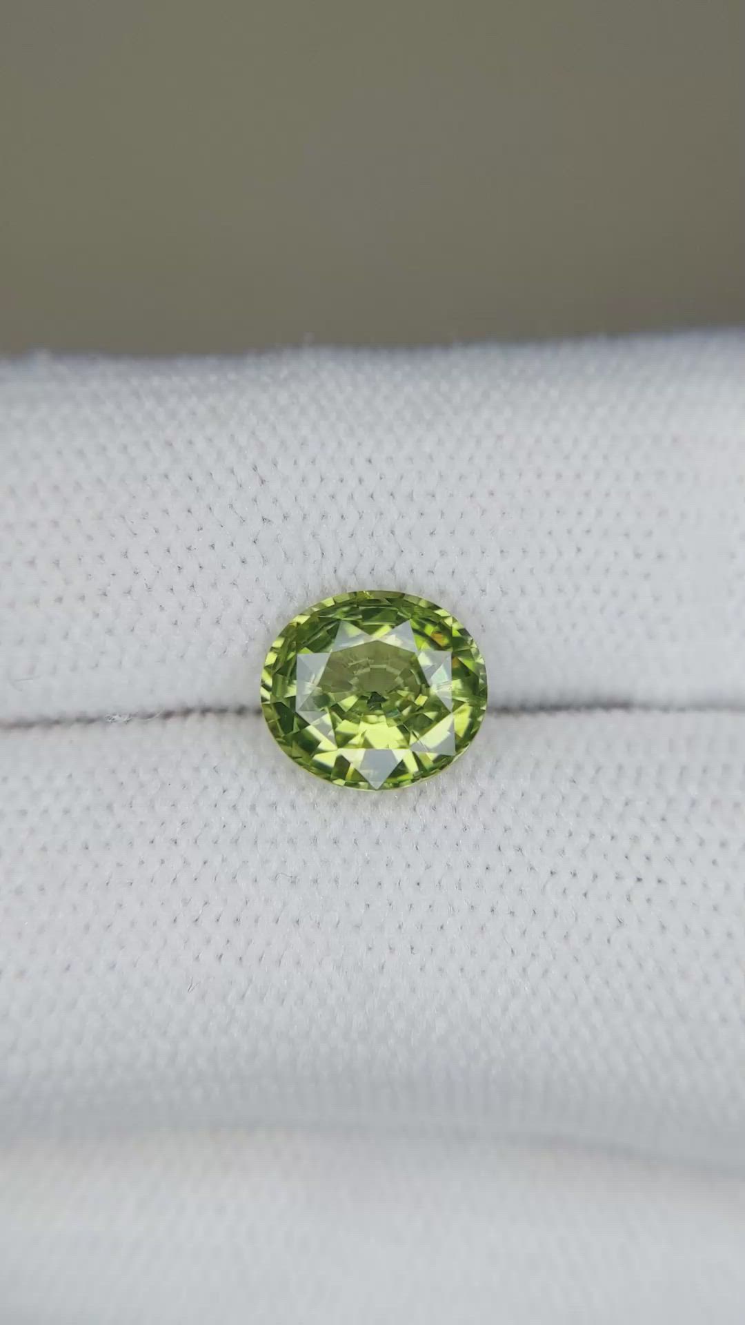 2.48 Ct. Green Tourmaline from Madagascar Size Video