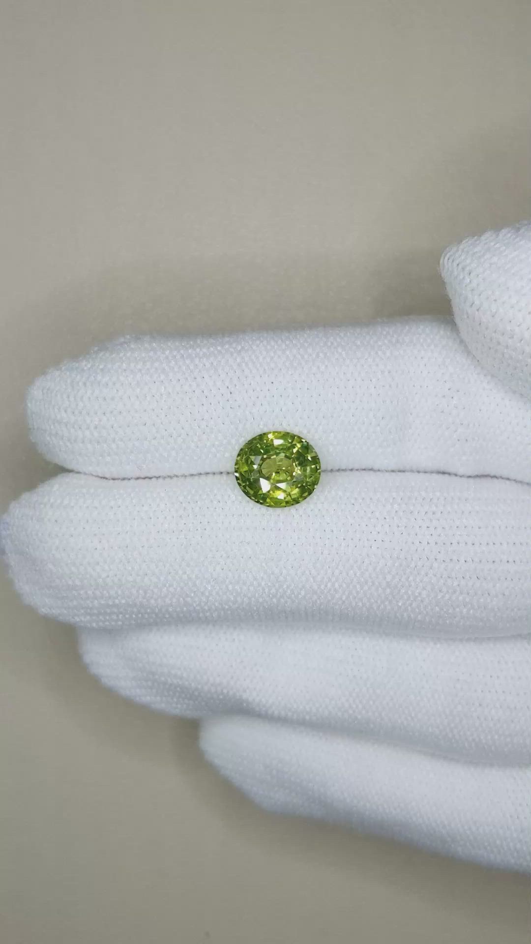 2.48 Ct. Green Tourmaline from Madagascar Size Video