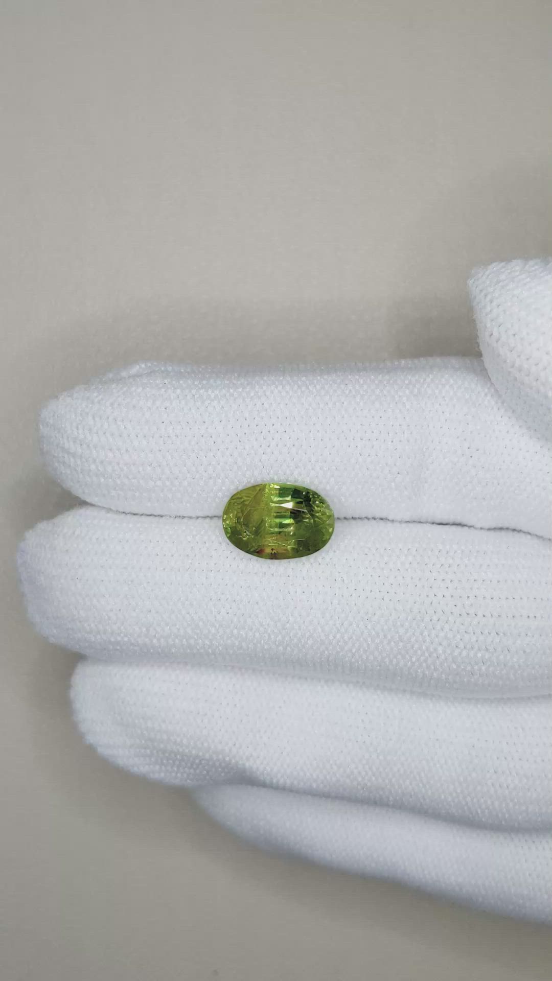 3.90 Ct. Green Sphene (Titanite) from Madagascar Size Video