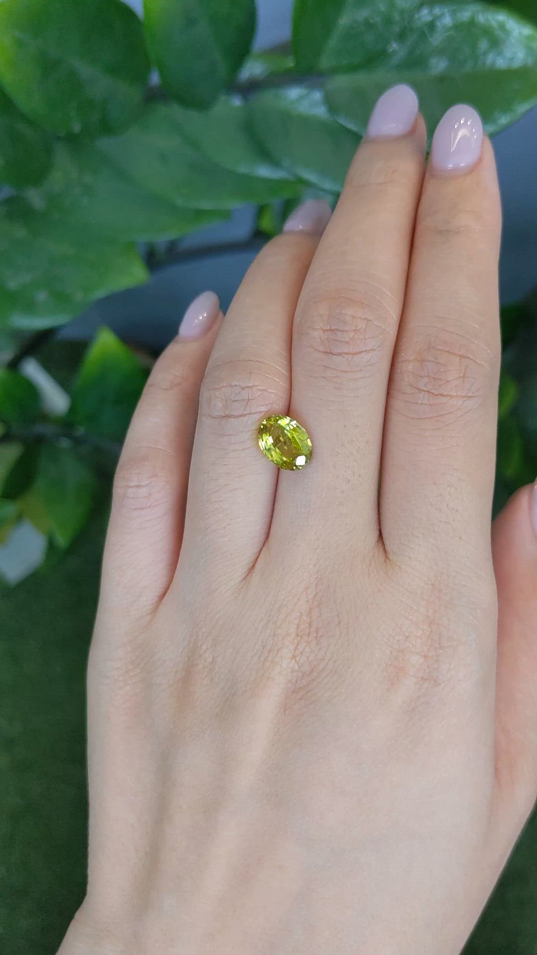 2.26 Ct. Greenish Brown Sphene (Titanite) from Madagascar Size Video