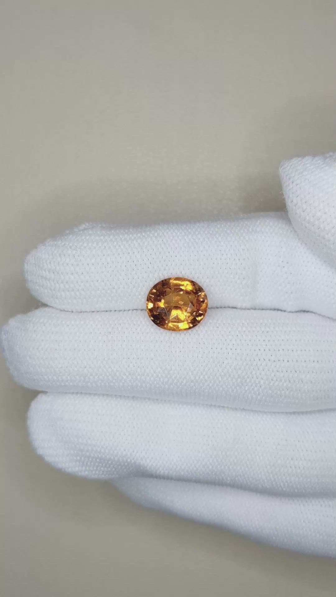 3.78 Ct. Golden Brown Garnet from Madagascar Size Video