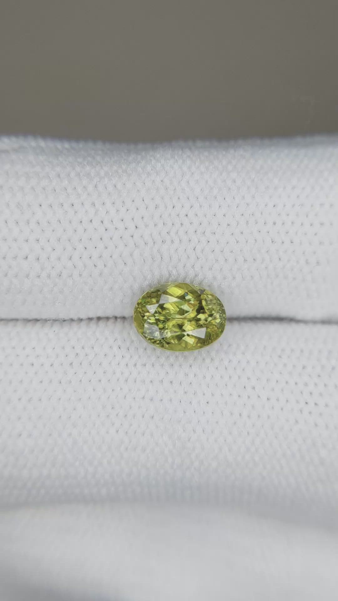 1.75 Ct. Yellowish Green Sphene (Titanite) from Madagascar Size Video