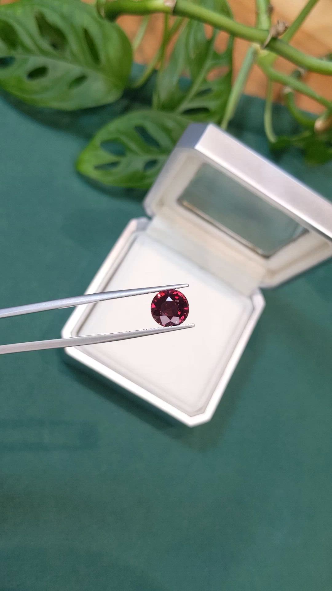 3.16 Ct. Pinkish Red Garnet from Madagascar Size Video
