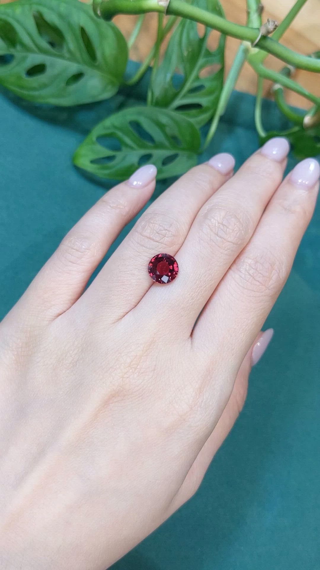 3.16 Ct. Pinkish Red Garnet from Madagascar Size Video